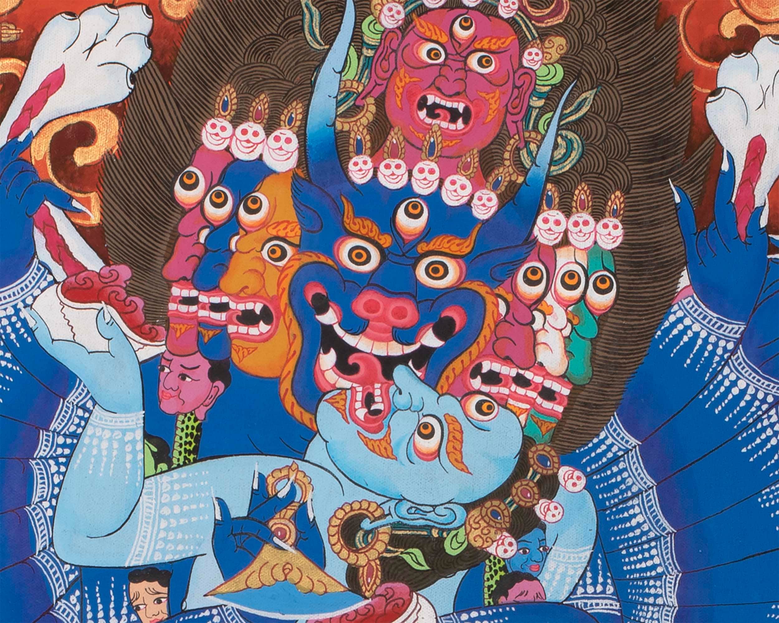 Vajrabhairava Buddhist Thangka | Yamantaka Painting |