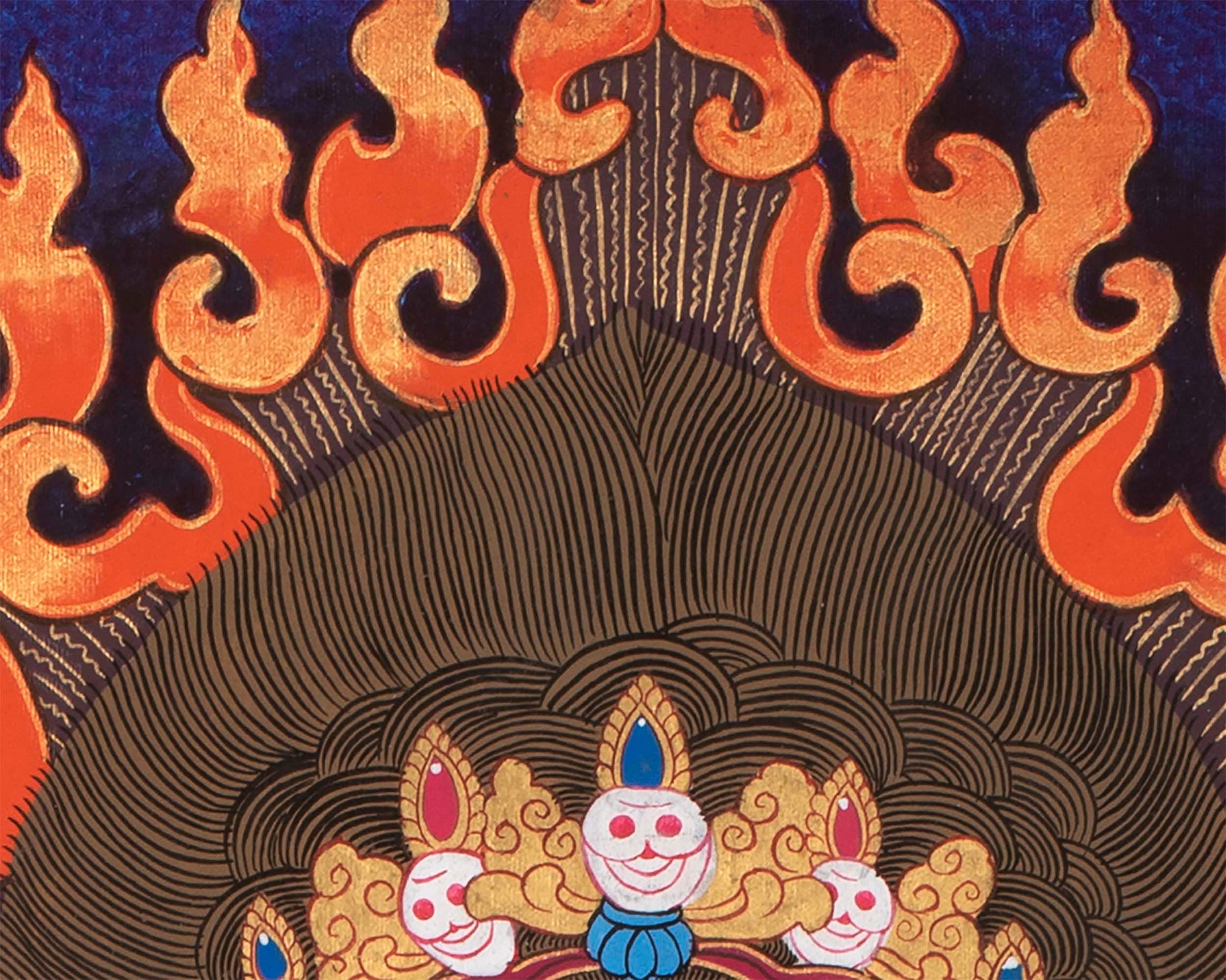 Sakya Mahakala Thangka | Wrathful Dharmapala Vajra Panjarnatha | Buddhist Wall Decor