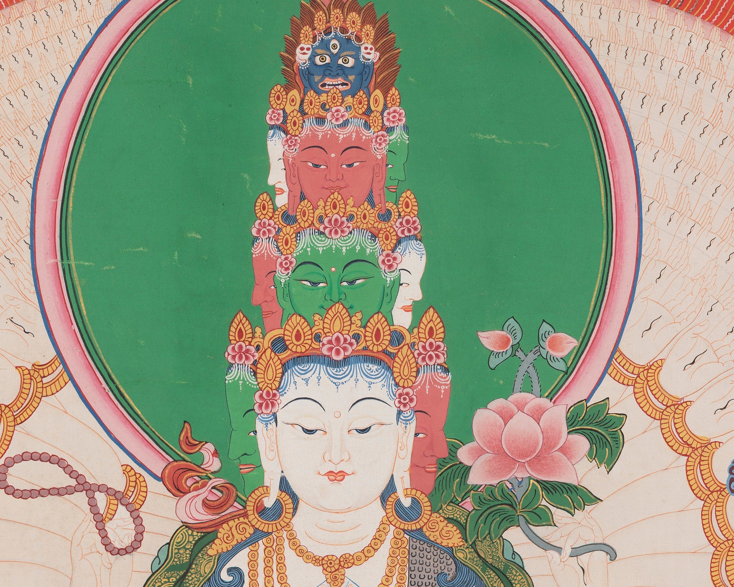 Buddhist Lokeshwor Thangka | 1000 armed Chengrezig Tibetan Buddhist