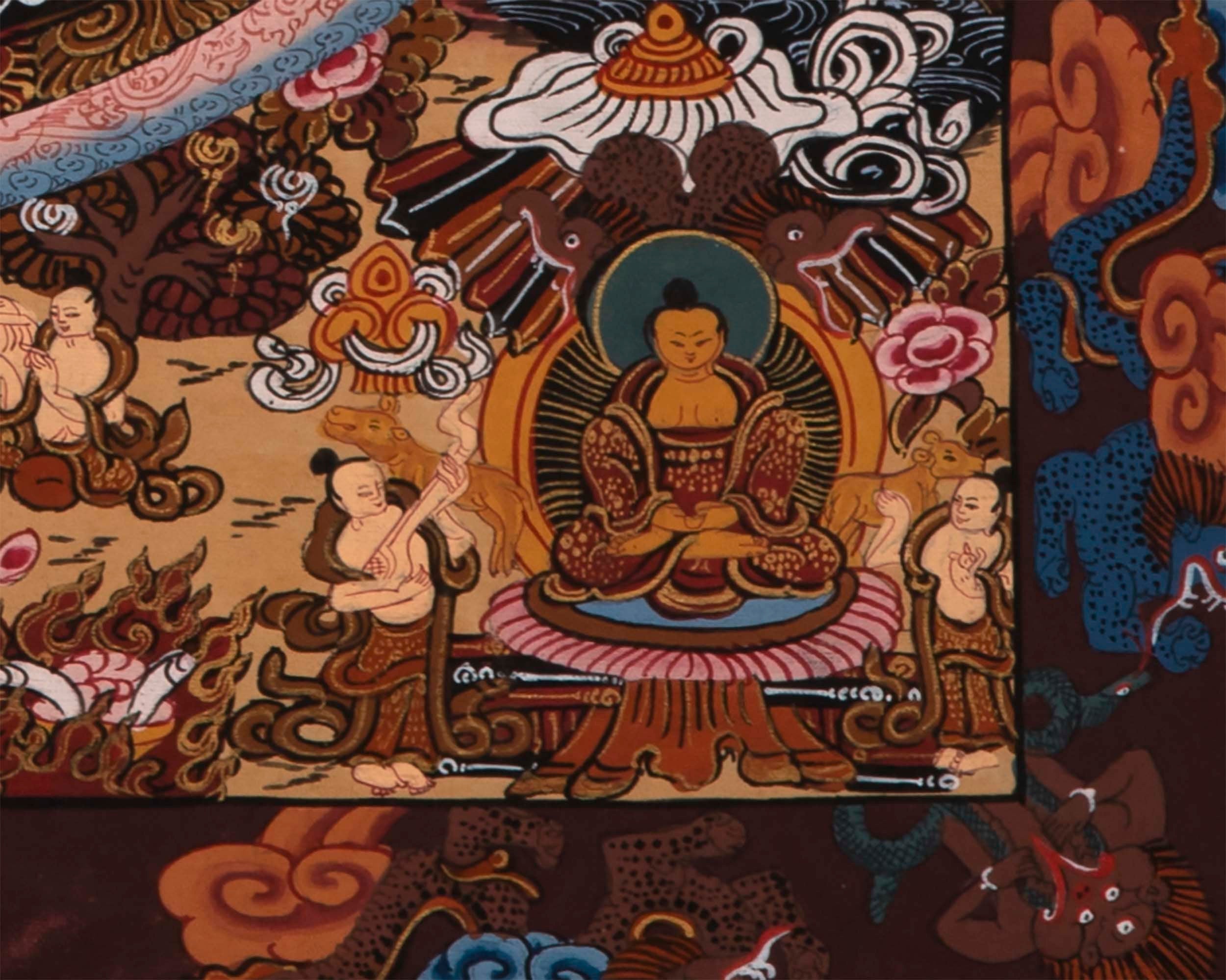 Unique Buddha Mandala Thangka | Genuine Hand Painted Wall Decor