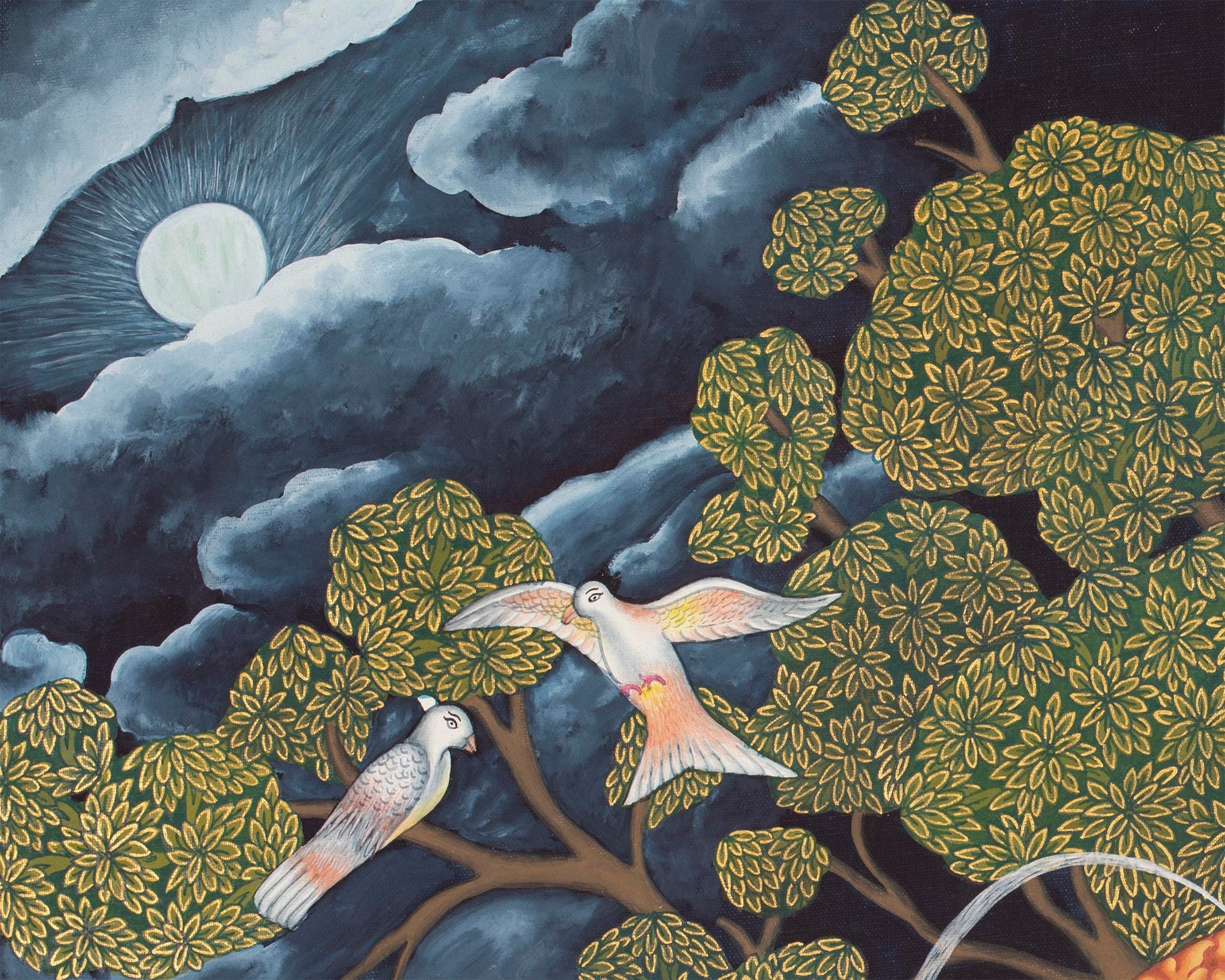 Newari Art Style | Original Hand-painted Lord Shiva, Shankar, Mahadev Thangka Painting