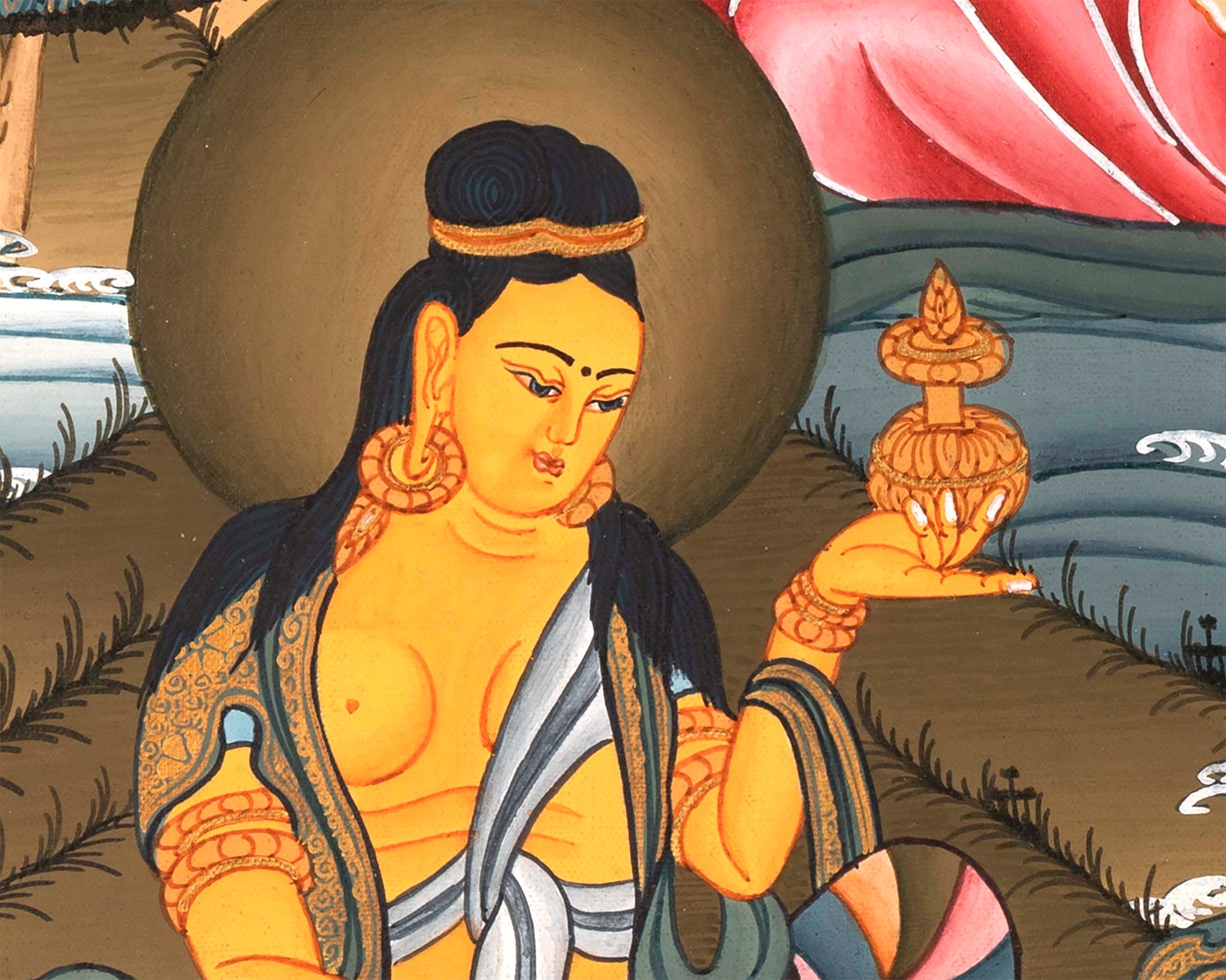 Goddess Green Tara | Small Size Tibetan Thangka Wall Decoration Painting