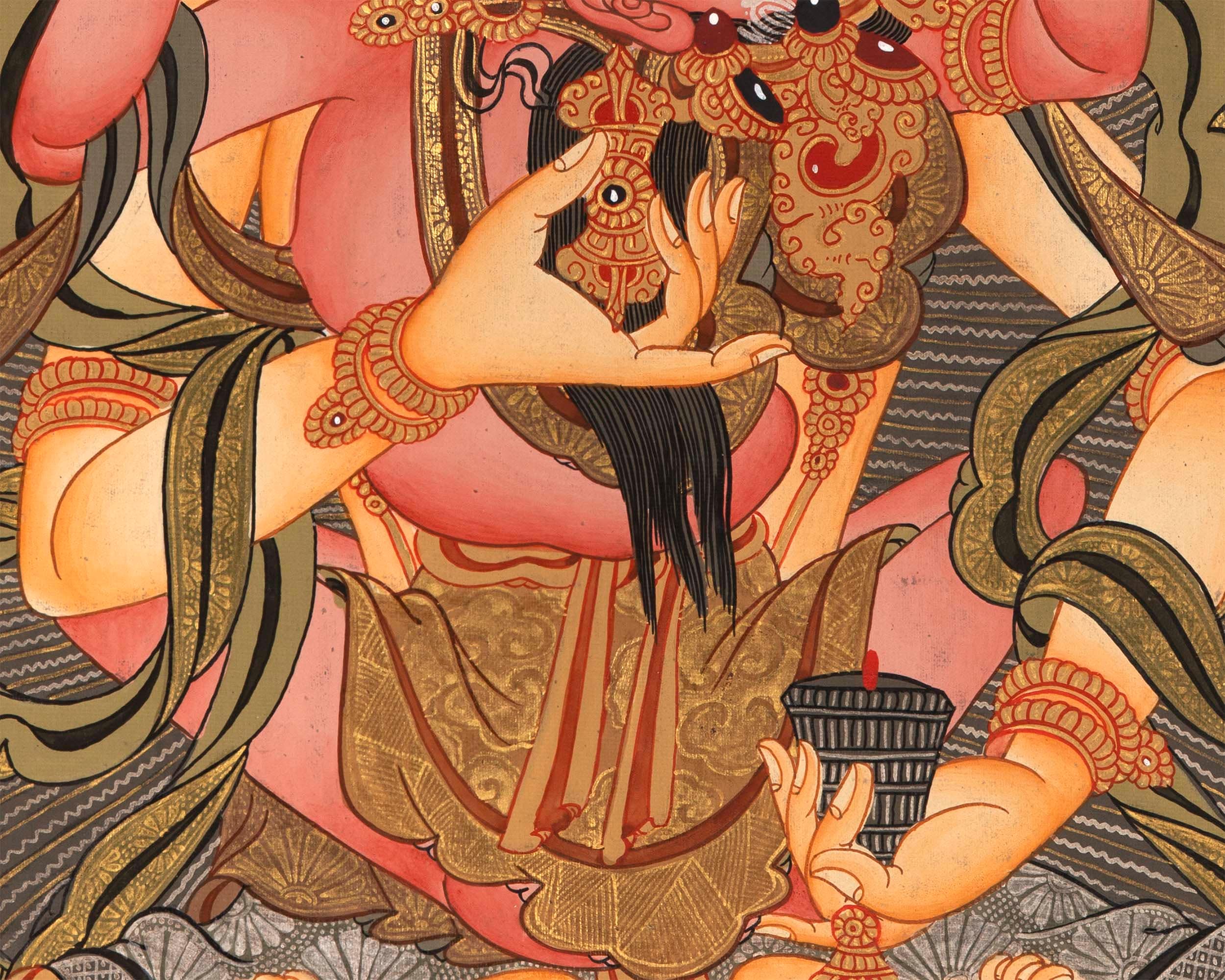 Vajrasattva Dorje Sempa Shakti YabYum Thangka | The Union Of Compassion And Wisdom | Wall hanging Decoration