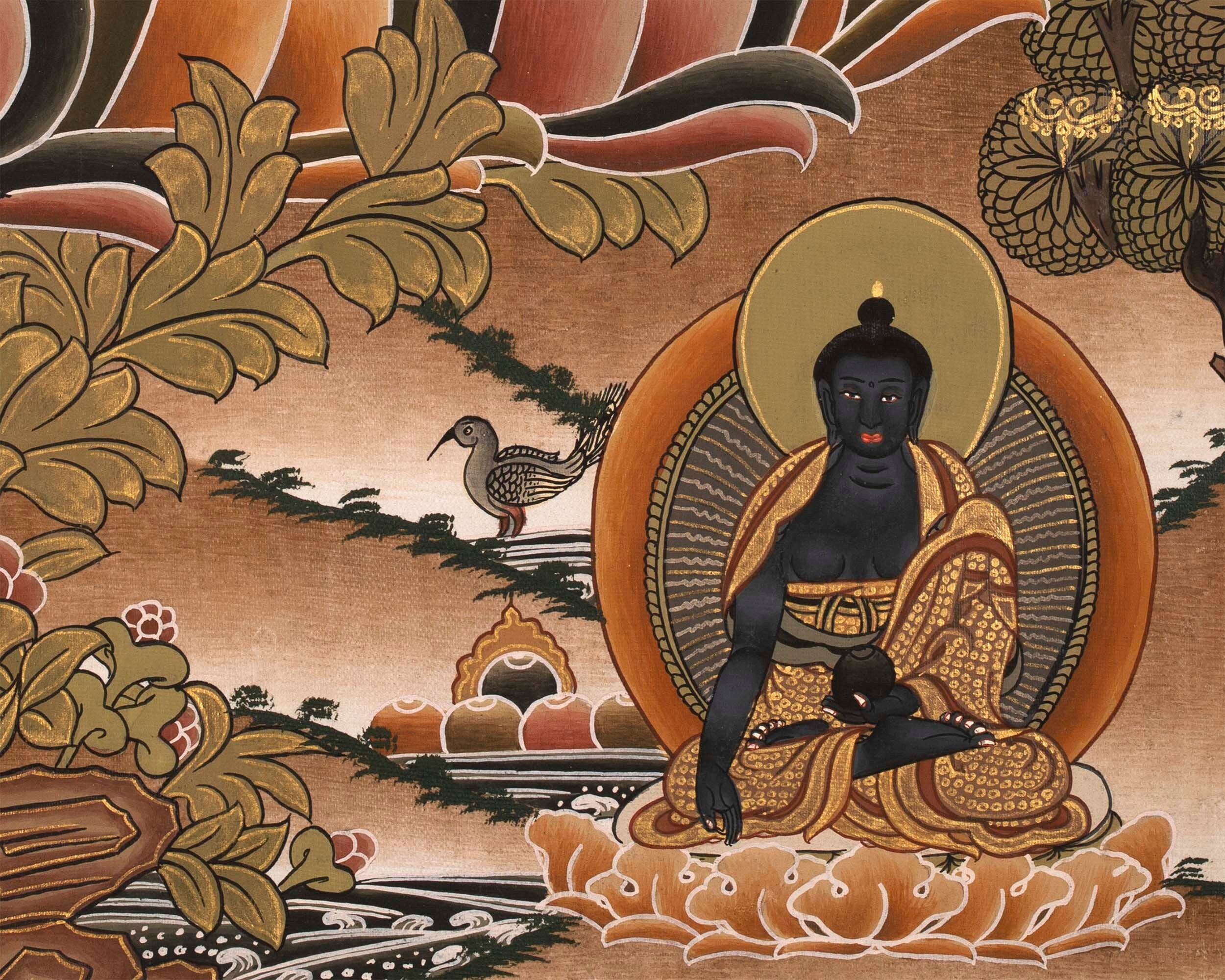 Vajrasattva Dorje Sempa Shakti YabYum Thangka | The Union Of Compassion And Wisdom | Wall hanging Decoration