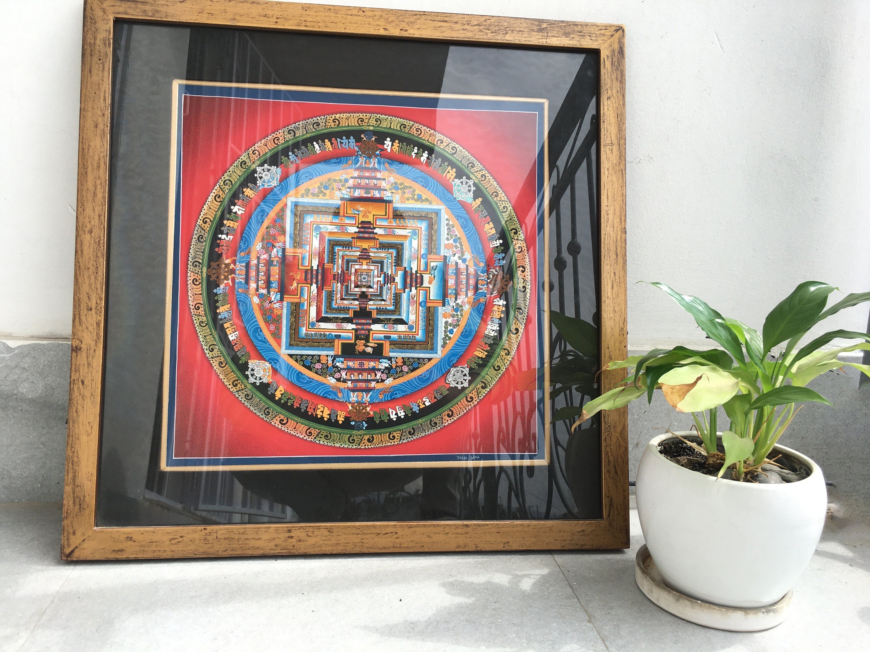 Kalachakra Mandala Thangka In fine Quality | Wheel Of Time | Buddhist Art | Wall Hanging Yoga Meditation Canvas Art | Tibetan Buddhist Art