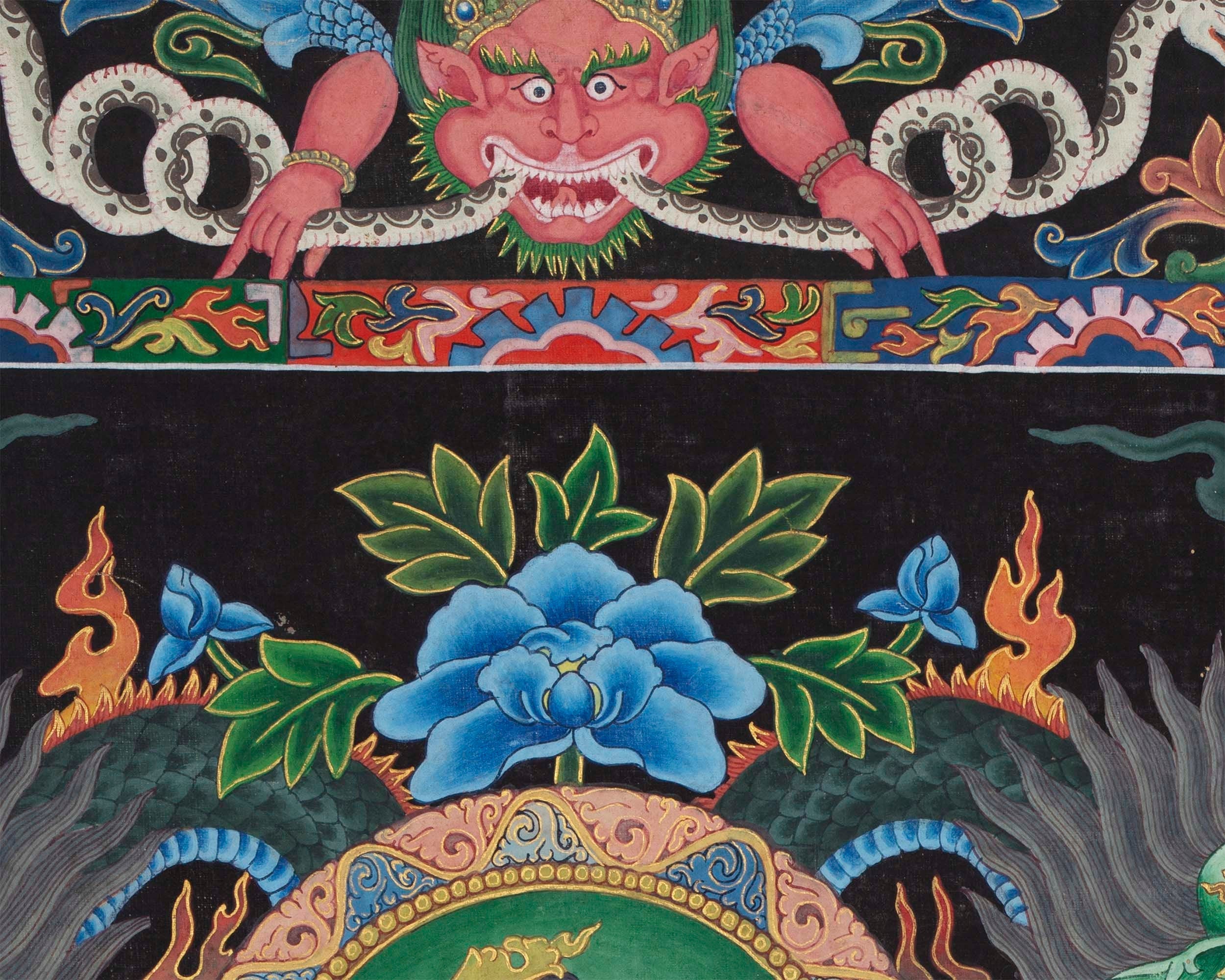 Padmapani Lokeshvara Tibetan Thangka | Paubha Art Meditation