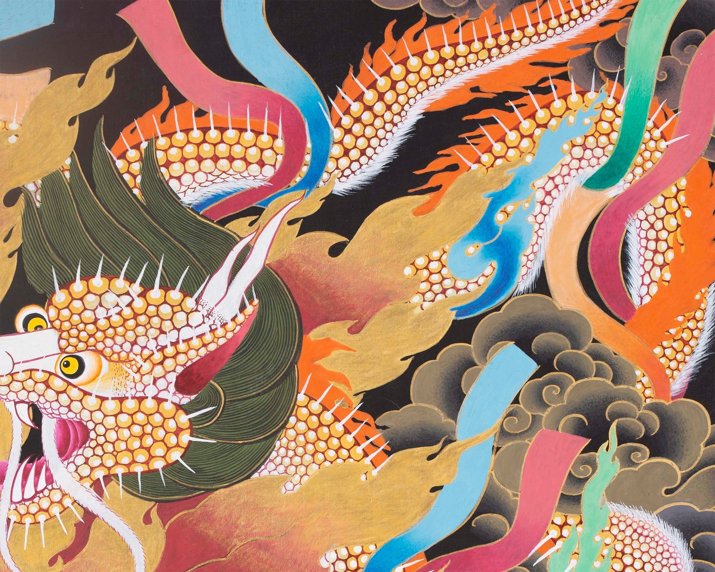 Palden Lhamo Original Hand-Painted Buddhist Thangka | Wall Decoration Painting