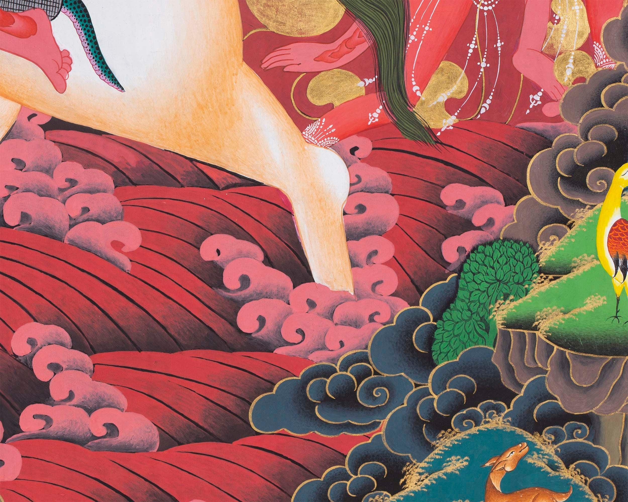 Palden Lhamo Original Hand-Painted Buddhist Thangka | Wall Decoration Painting