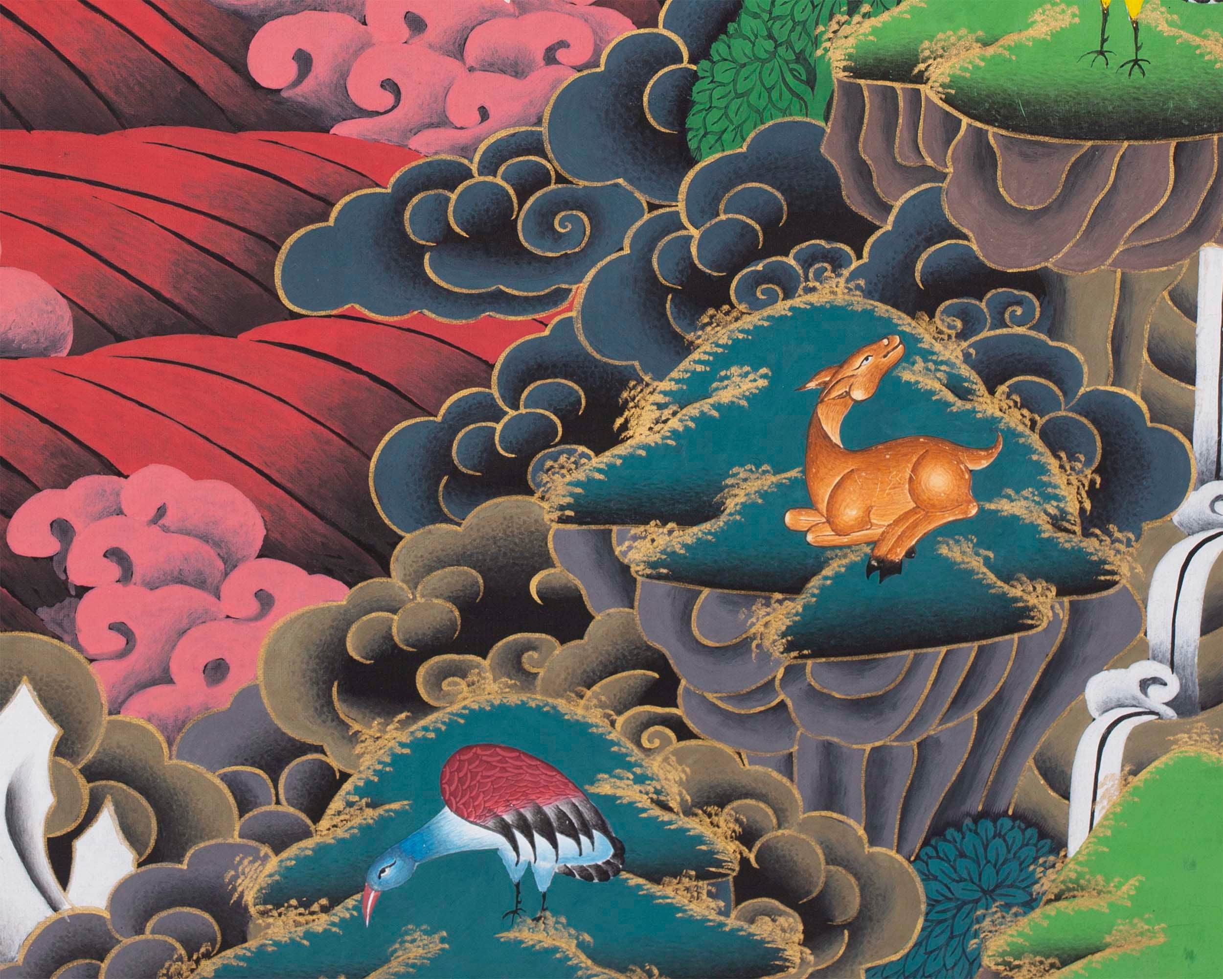 Palden Lhamo Original Hand-Painted Buddhist Thangka | Wall Decoration Painting