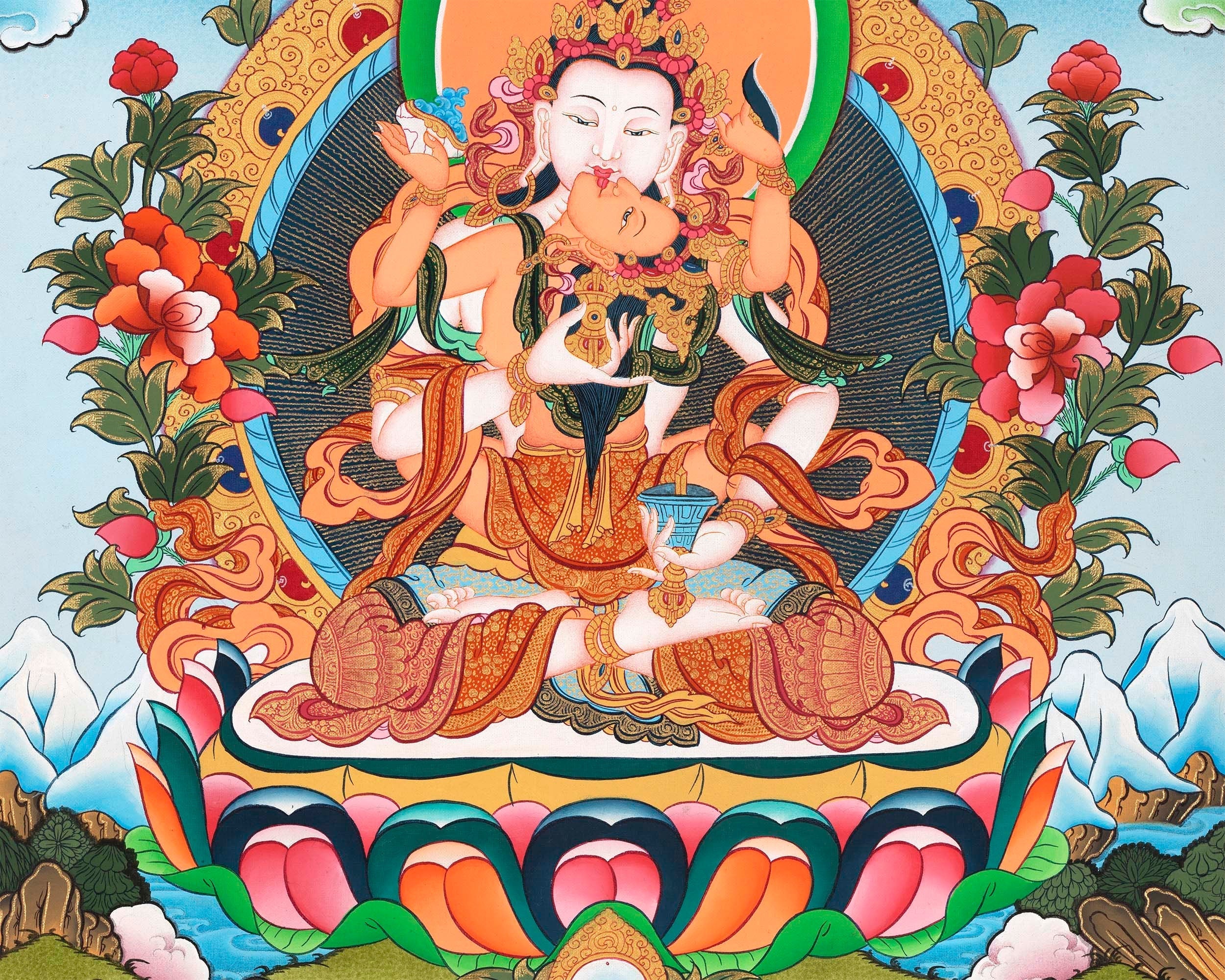 Vajrasattva Shakti | High Quality Art on Cotton Canvas