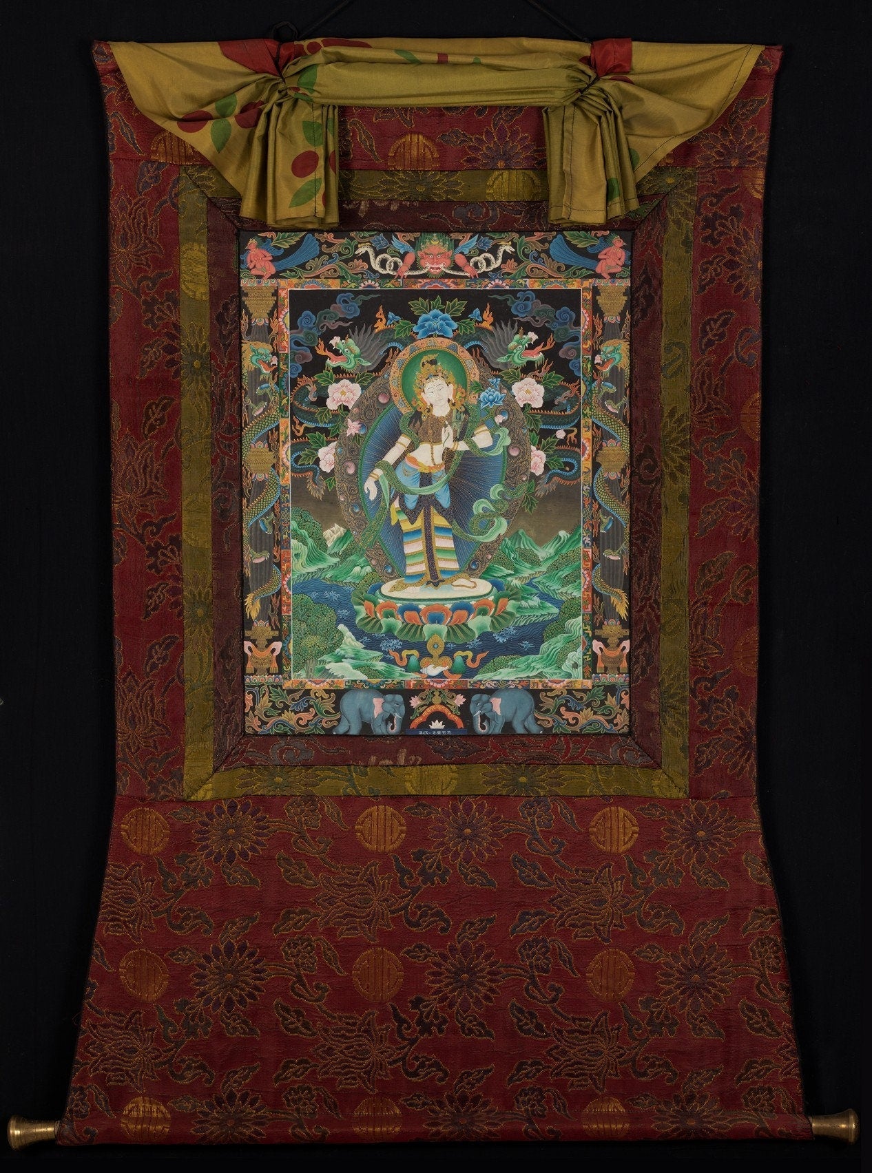 Padmapani Lokeshvara Tibetan Thangka | Paubha Art Meditation