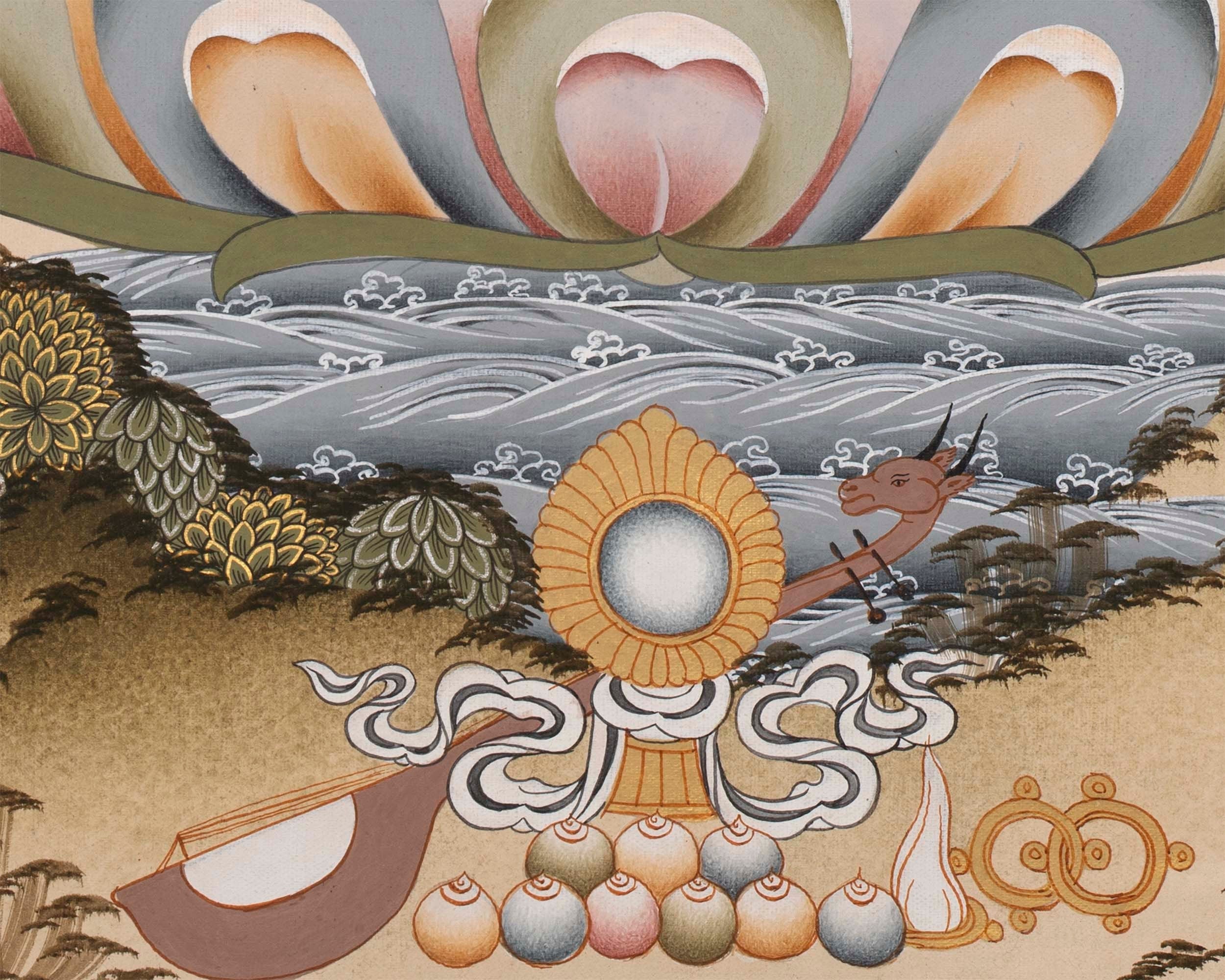 Four Armed Avalokiteshvara Chenrezig | Good Luck Symbols Art