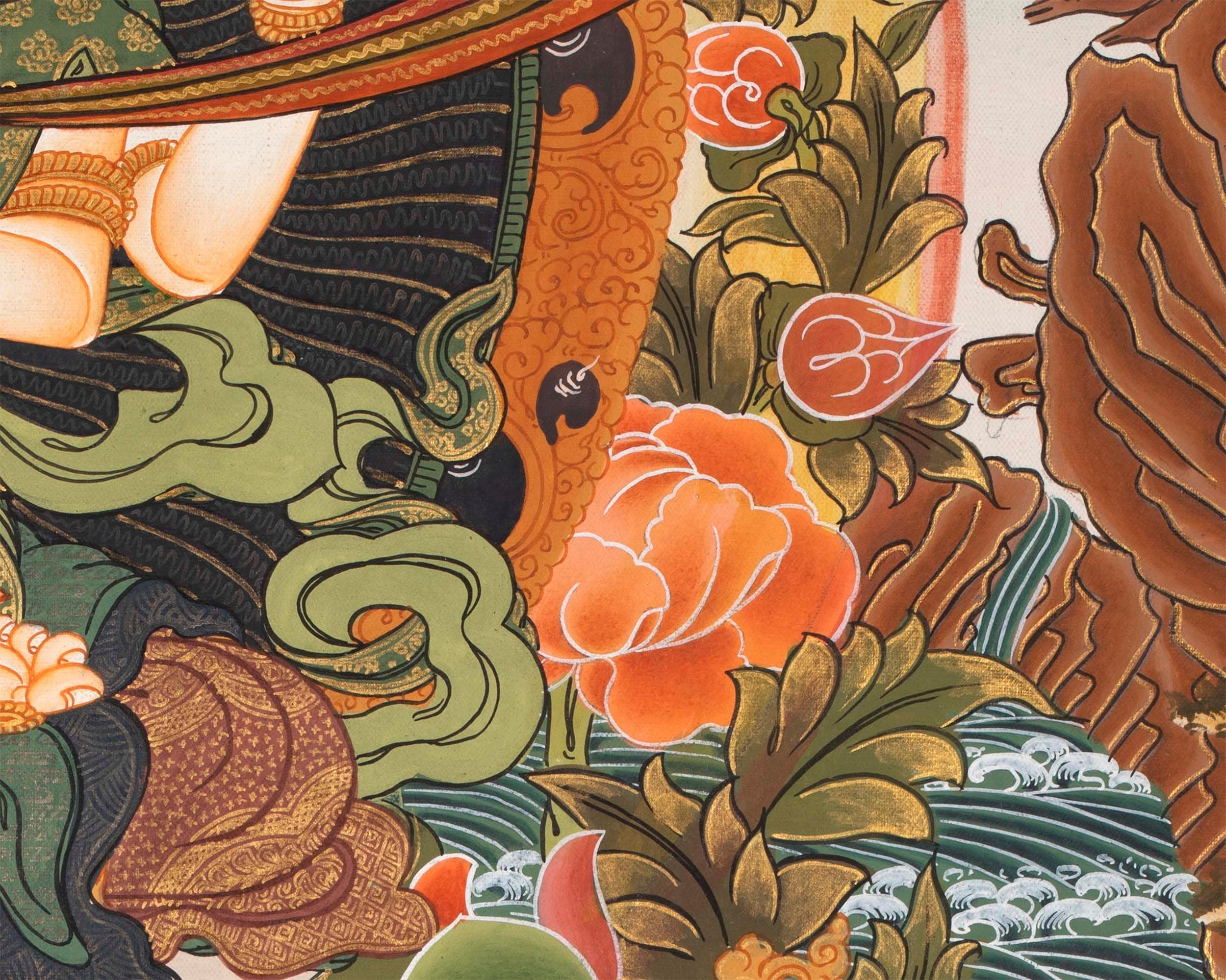 4 Armed Chenrezig | Avalokiteshvara Thangka Painting from Nepal