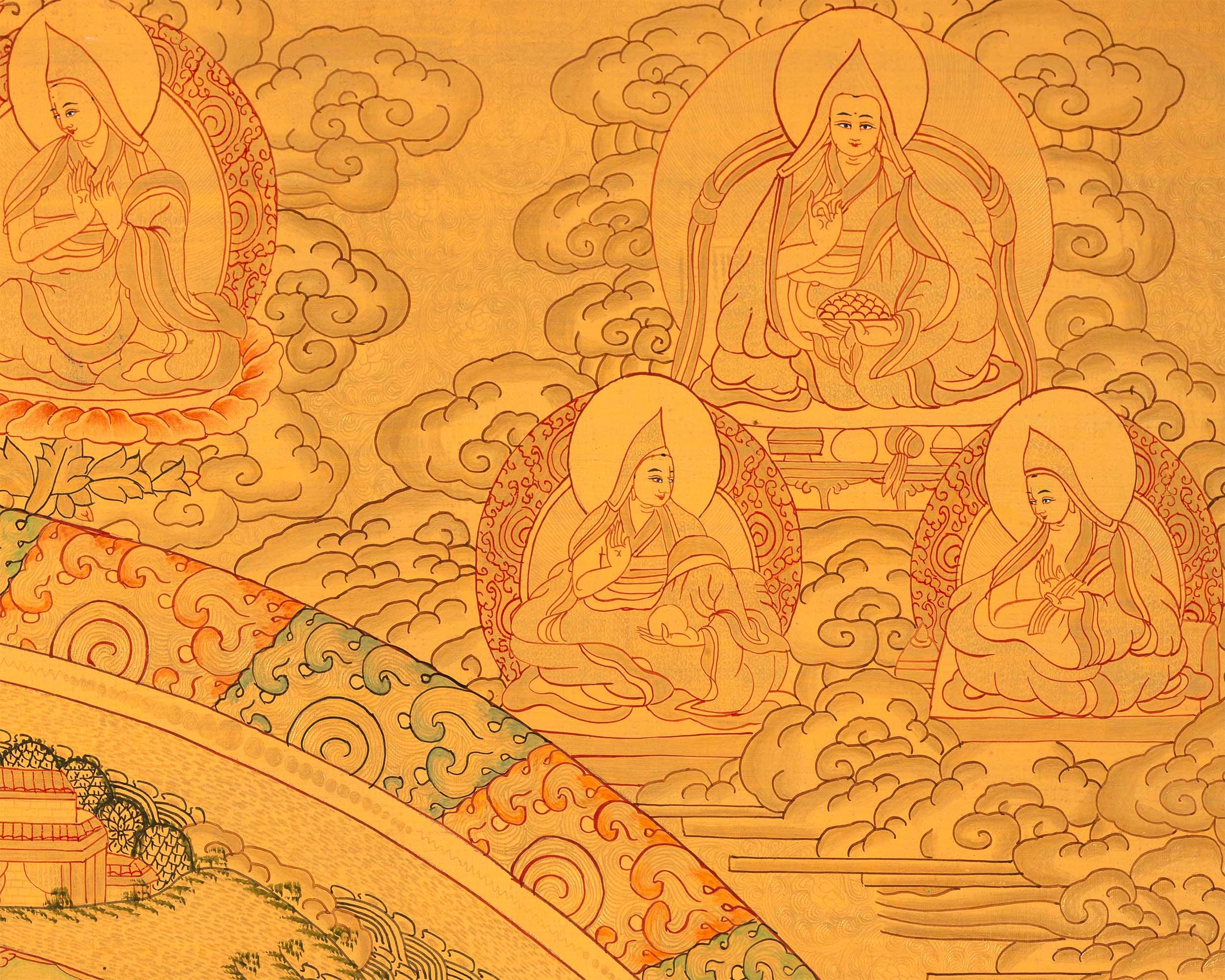 Full Gold Buddha Mandala | Original Hand-Painted Buddhist Wall Hanging Art