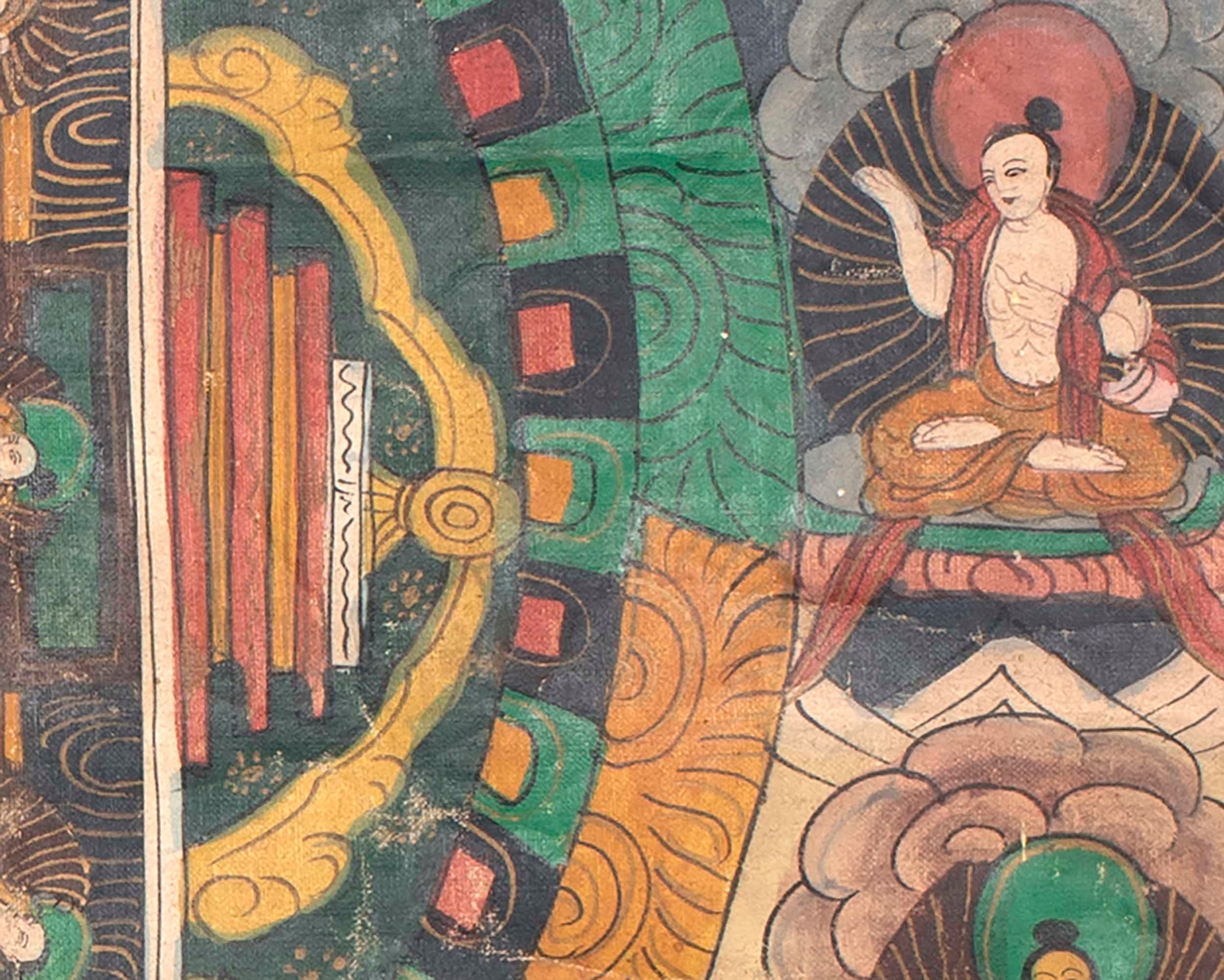 Vintage Buddha Mandala | Meditation Canvas Art Buddhist Thangka
