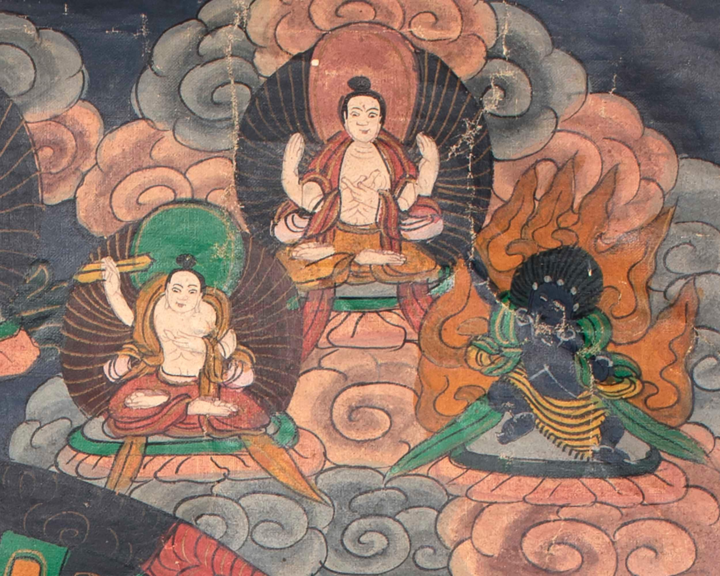 Vintage Buddha Mandala | Meditation Canvas Art Buddhist Thangka