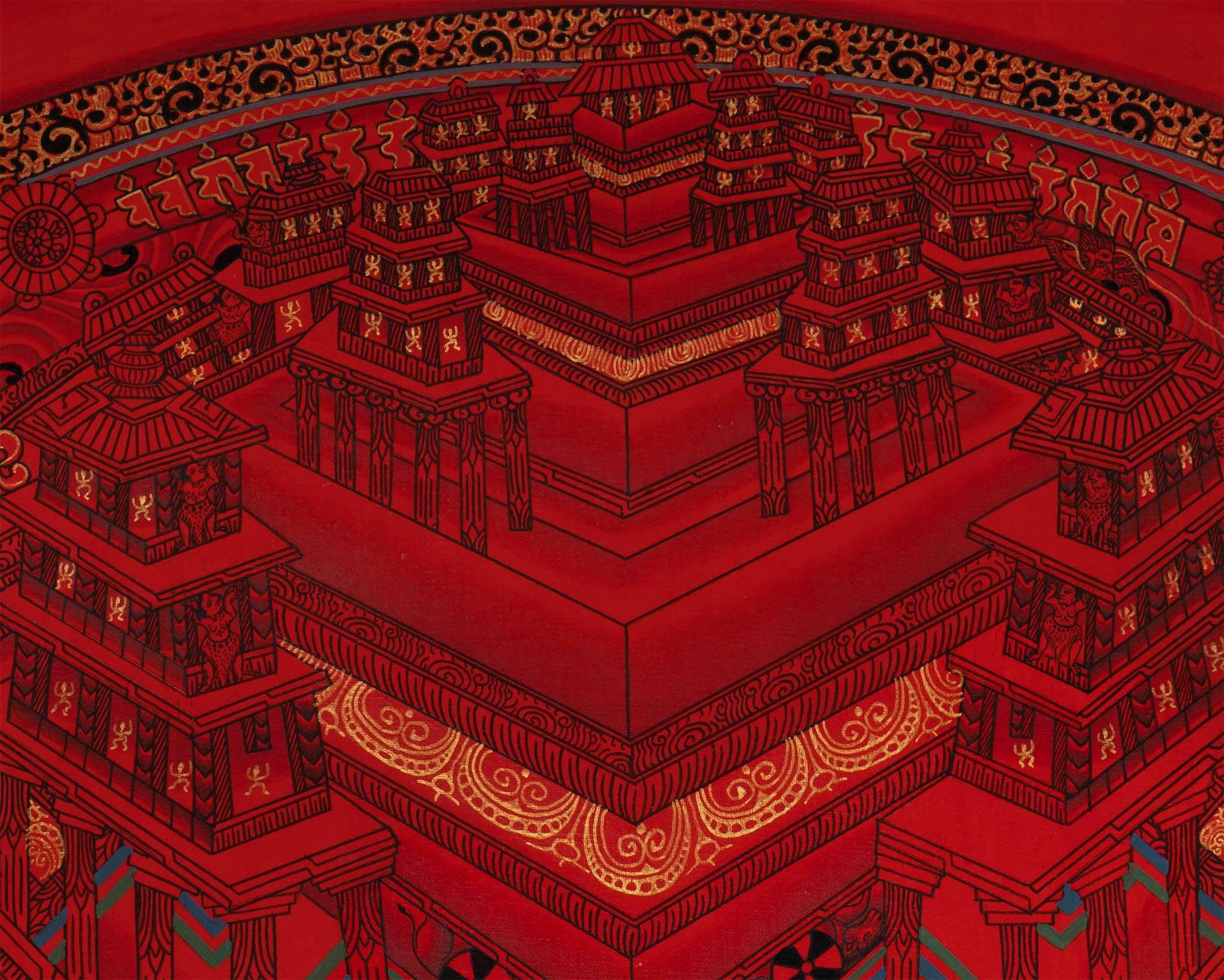 Golden Kalachakra Mandala | Original Hand-made Wheel of Time