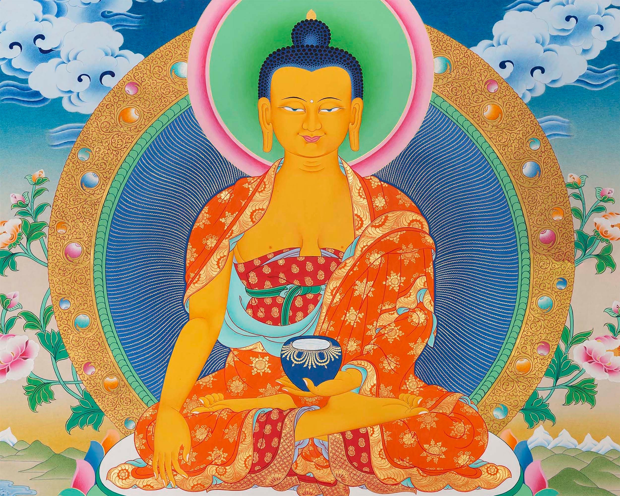 Shakyamuni Buddha Thangka | Original Painting Wall Decor