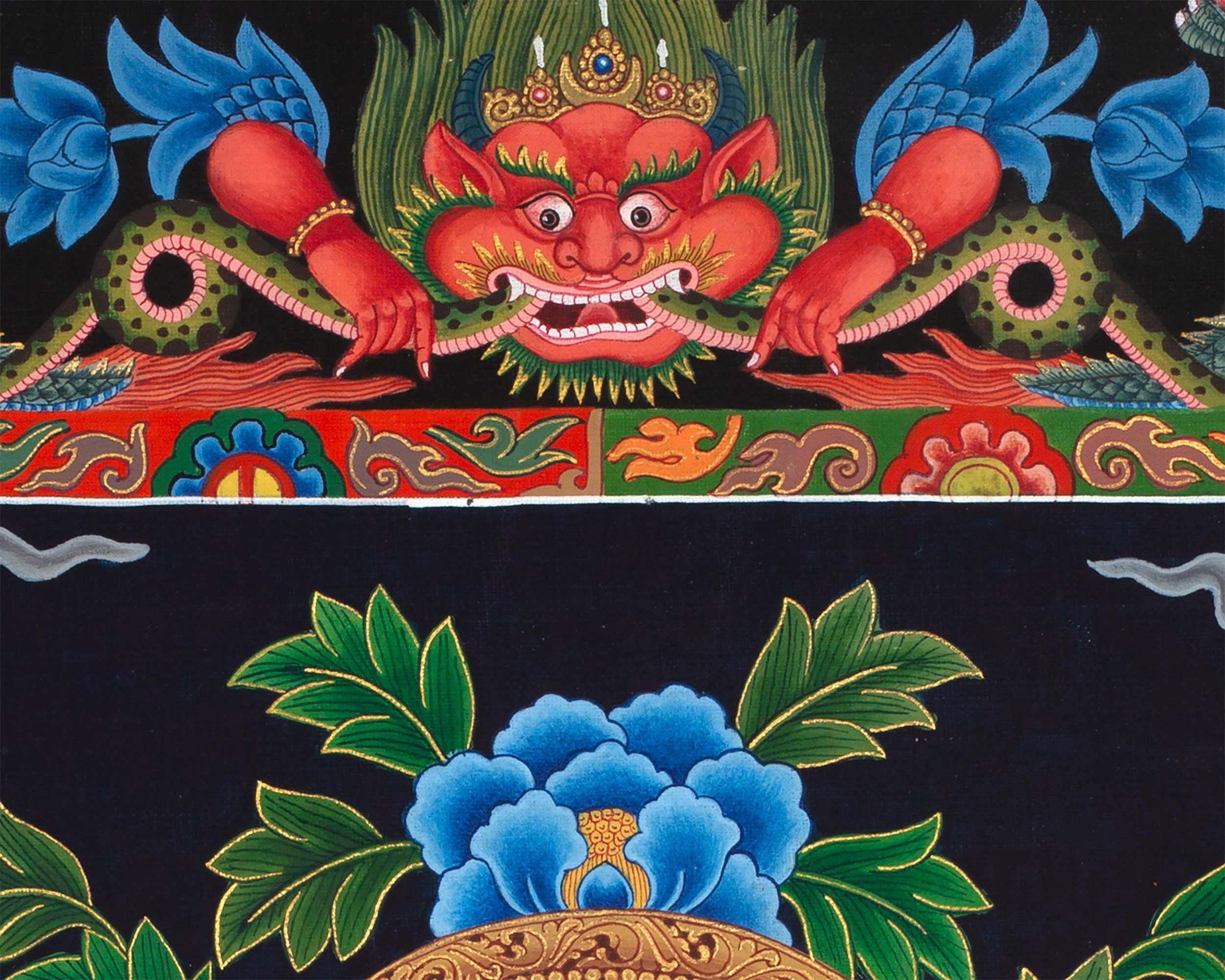 Paubha Painting Of Bodhisattva Avalokiteshvara | Ancient Art Style Popular Among The Newar Artists Of Nepal | Religious Wall Decoration