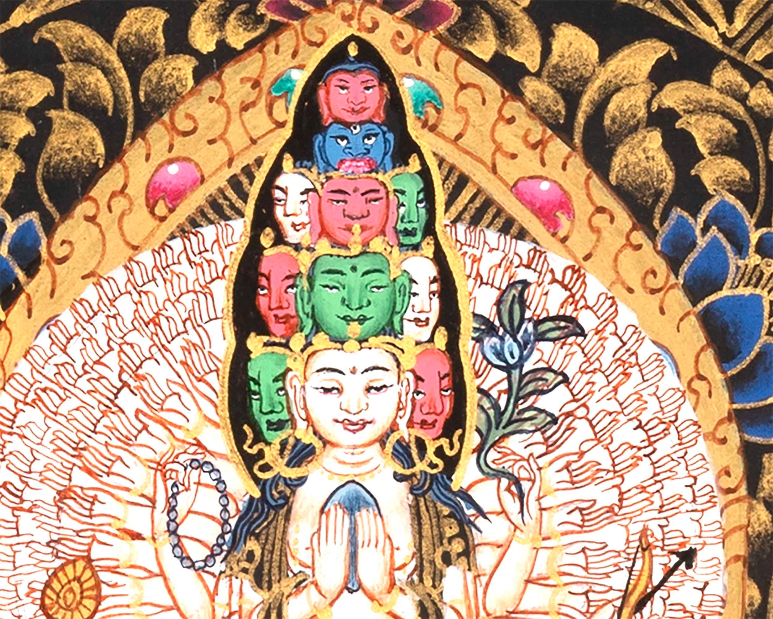 1,000 armed Avalokiteshvara Mandala |  God of Compassion Tibetan Buddhist Thangka
