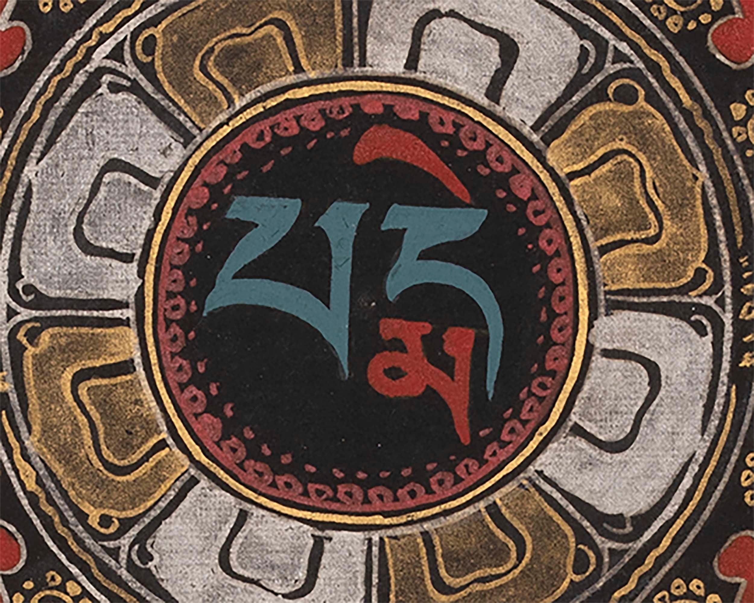 Mantra Mandala Handmade Painting | Om Mani Padme Hum Mantra mandala Thangka | Best Home Decor