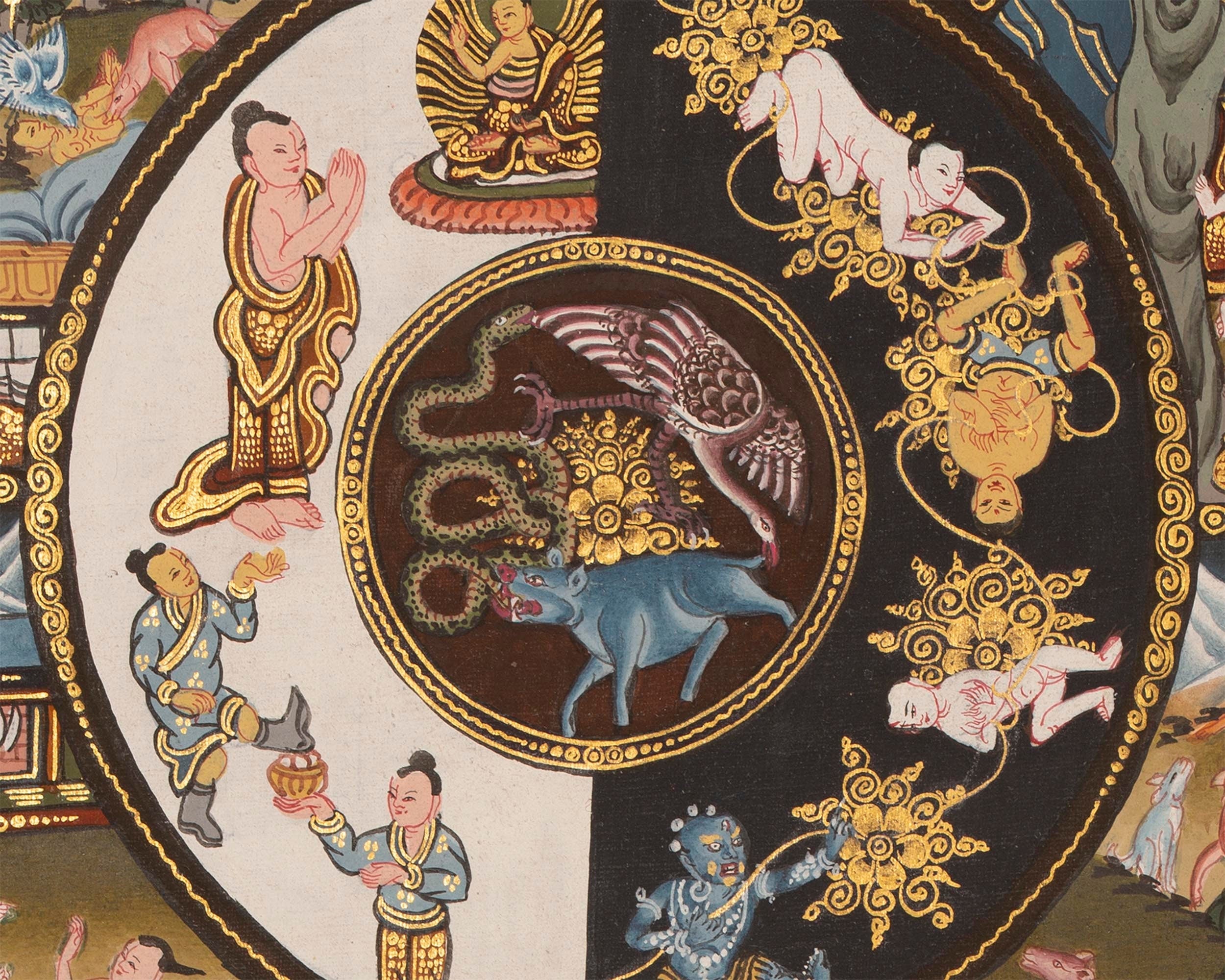 Buddhist Wheel Of Life | Bhavachakra Original Hand-Painted