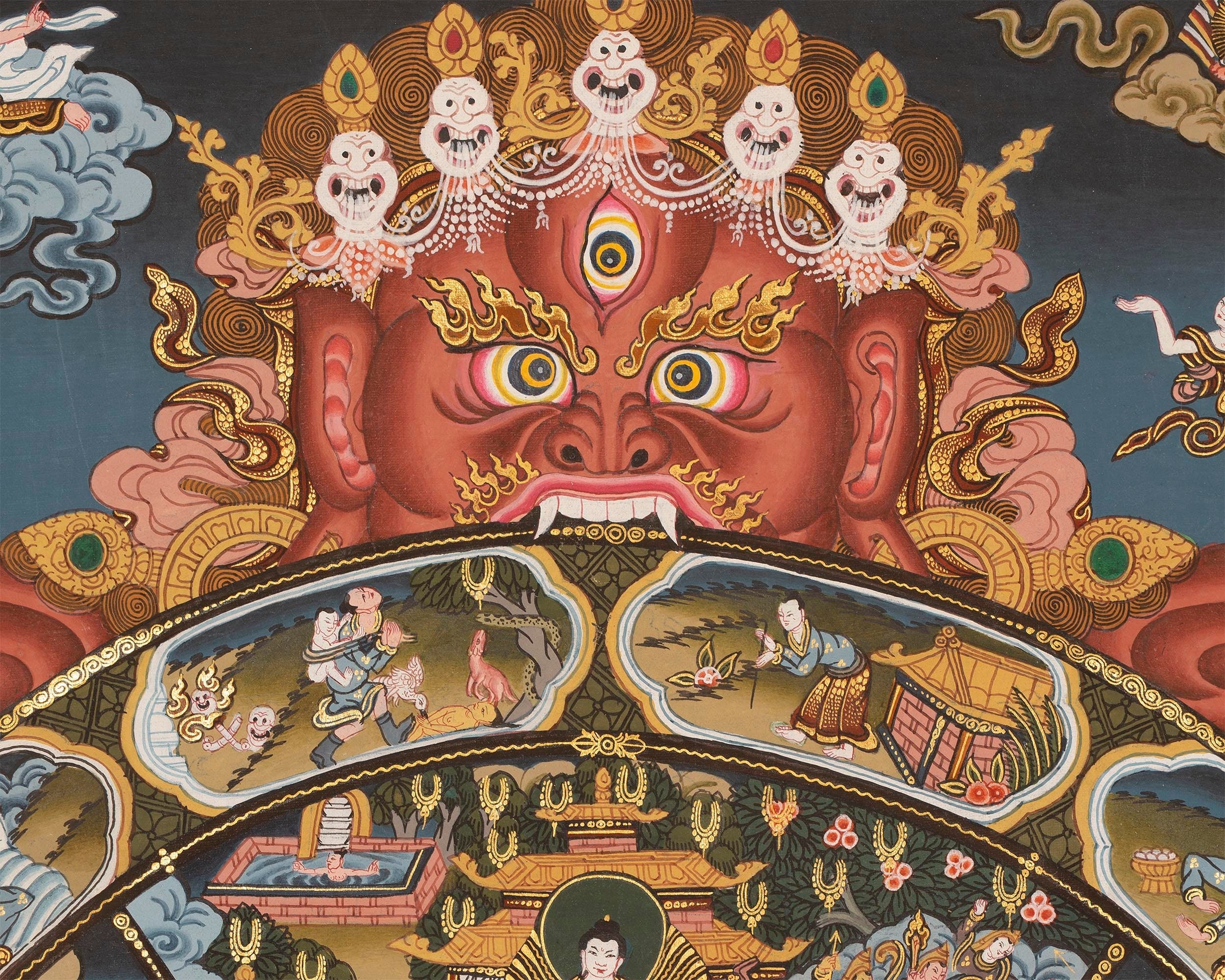 Buddhist Wheel Of Life | Bhavachakra Original Hand-Painted