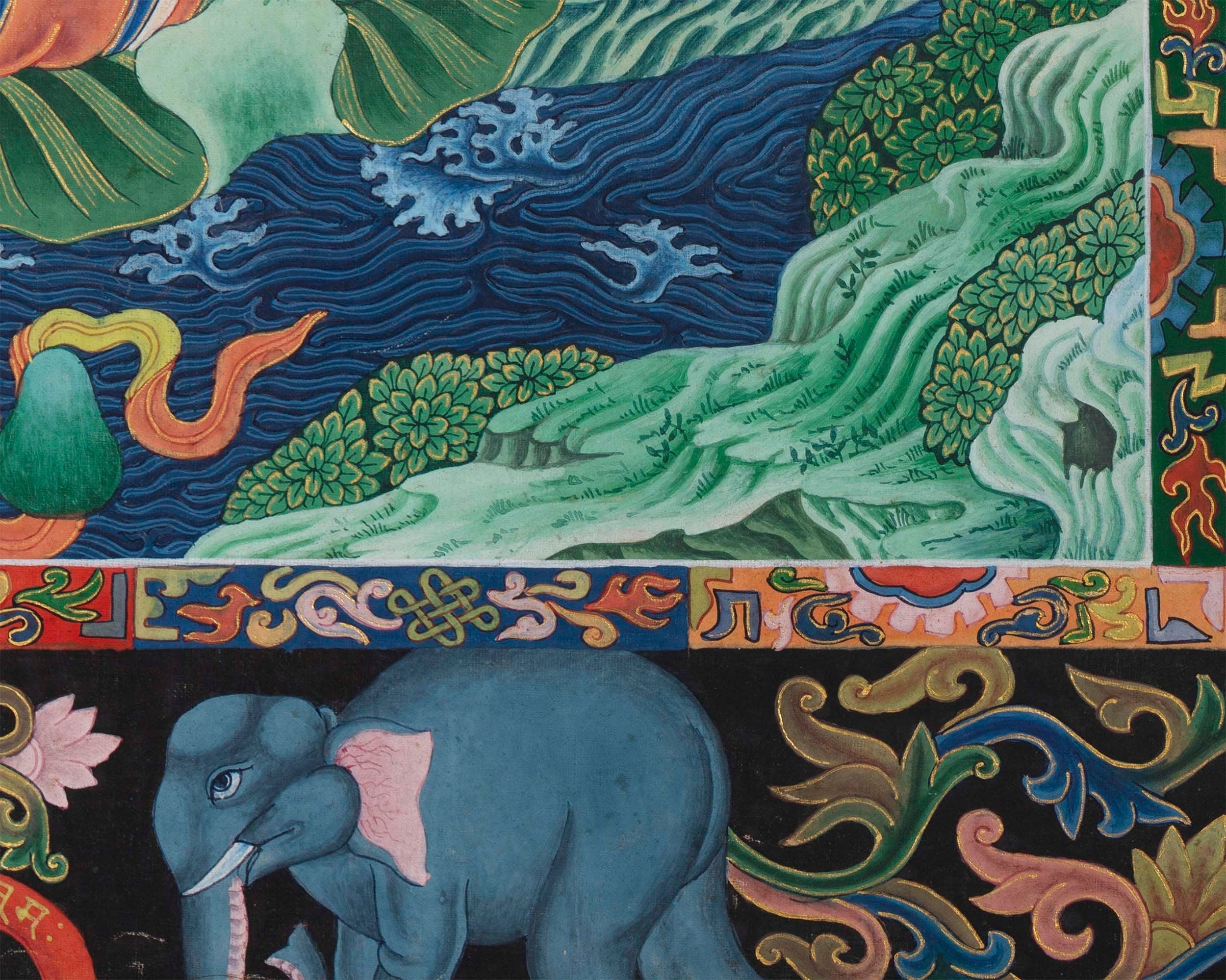 Padmapani Lokeshvara Tibetan Thangka | Paubha Art Meditation