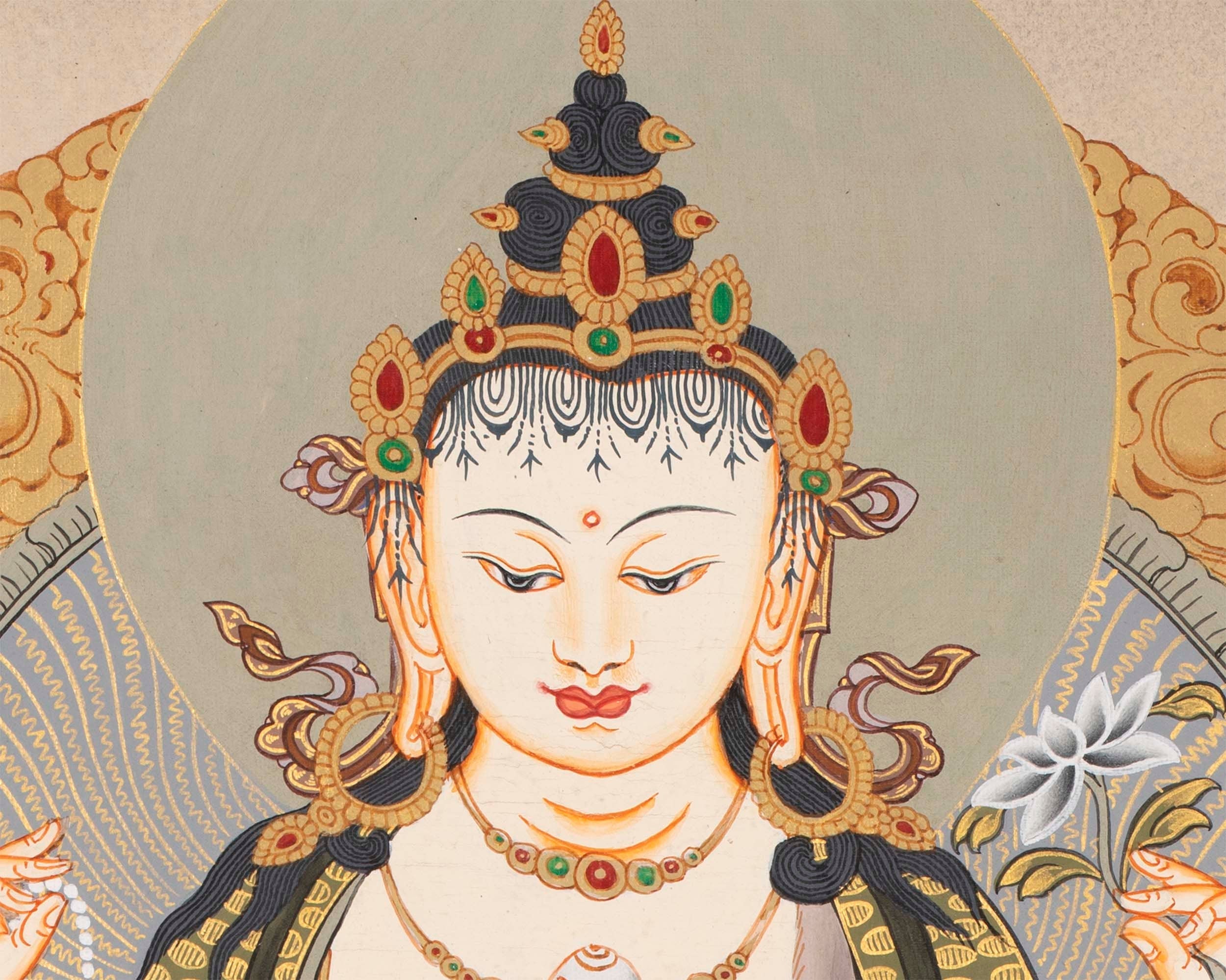 Four Armed Avalokiteshvara Chenrezig | Good Luck Symbols Art