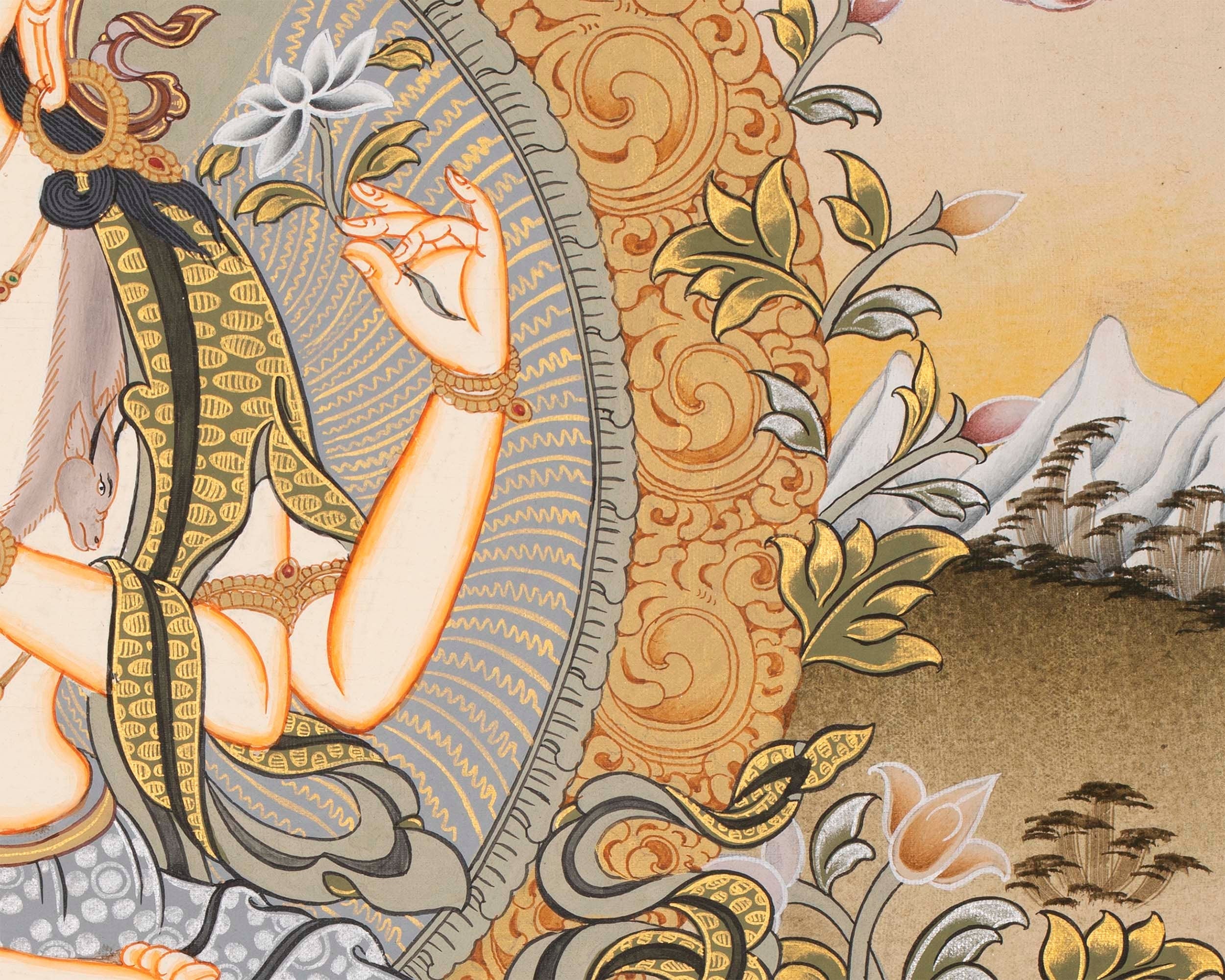 Four Armed Avalokiteshvara Chenrezig | Good Luck Symbols Art