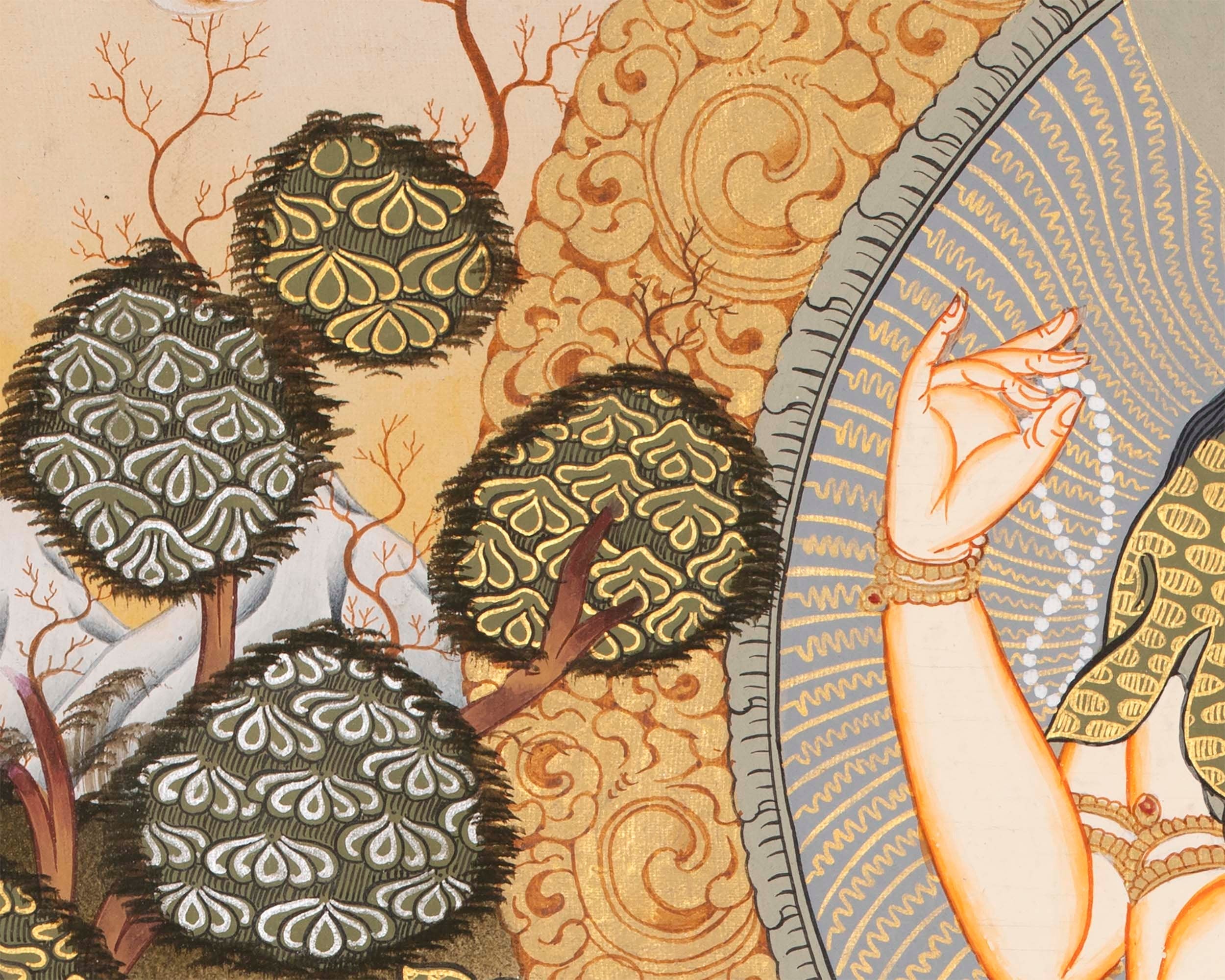 Four Armed Avalokiteshvara Chenrezig | Good Luck Symbols Art