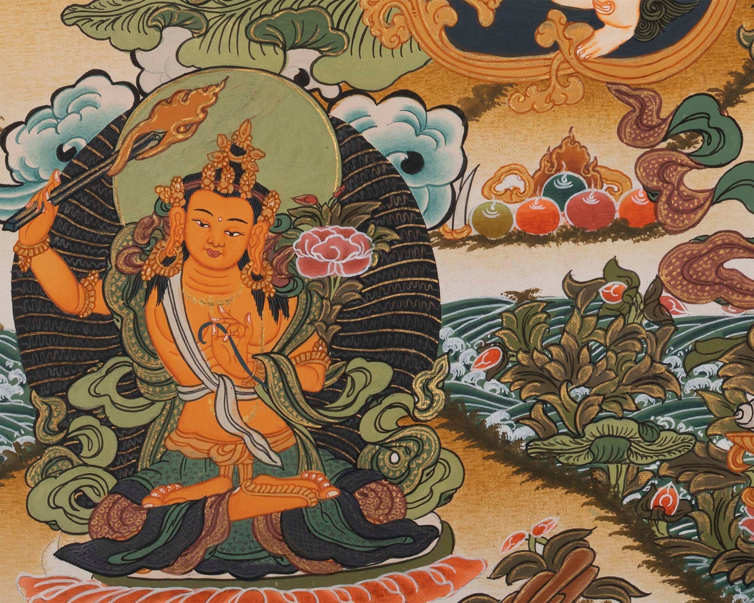 4 Armed Chenrezig | Avalokiteshvara Thangka Painting from Nepal