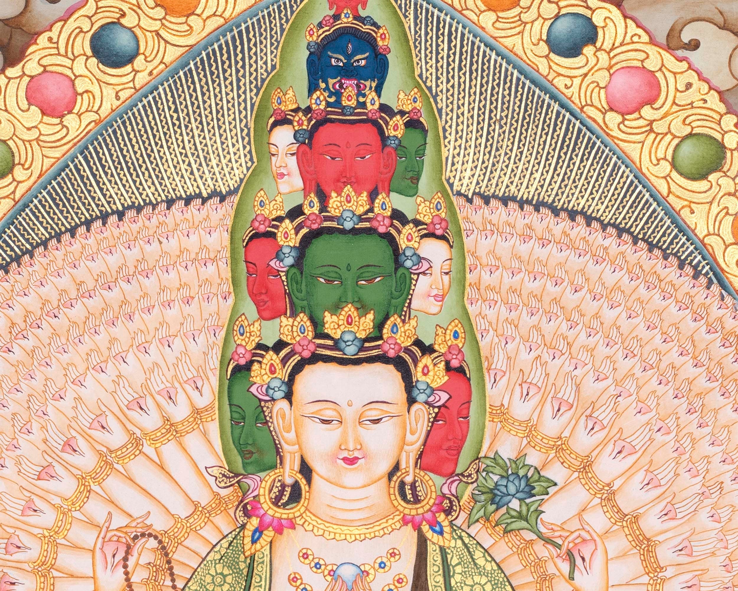 1,000 Armed Chenresig | Tibetan Hand Painting