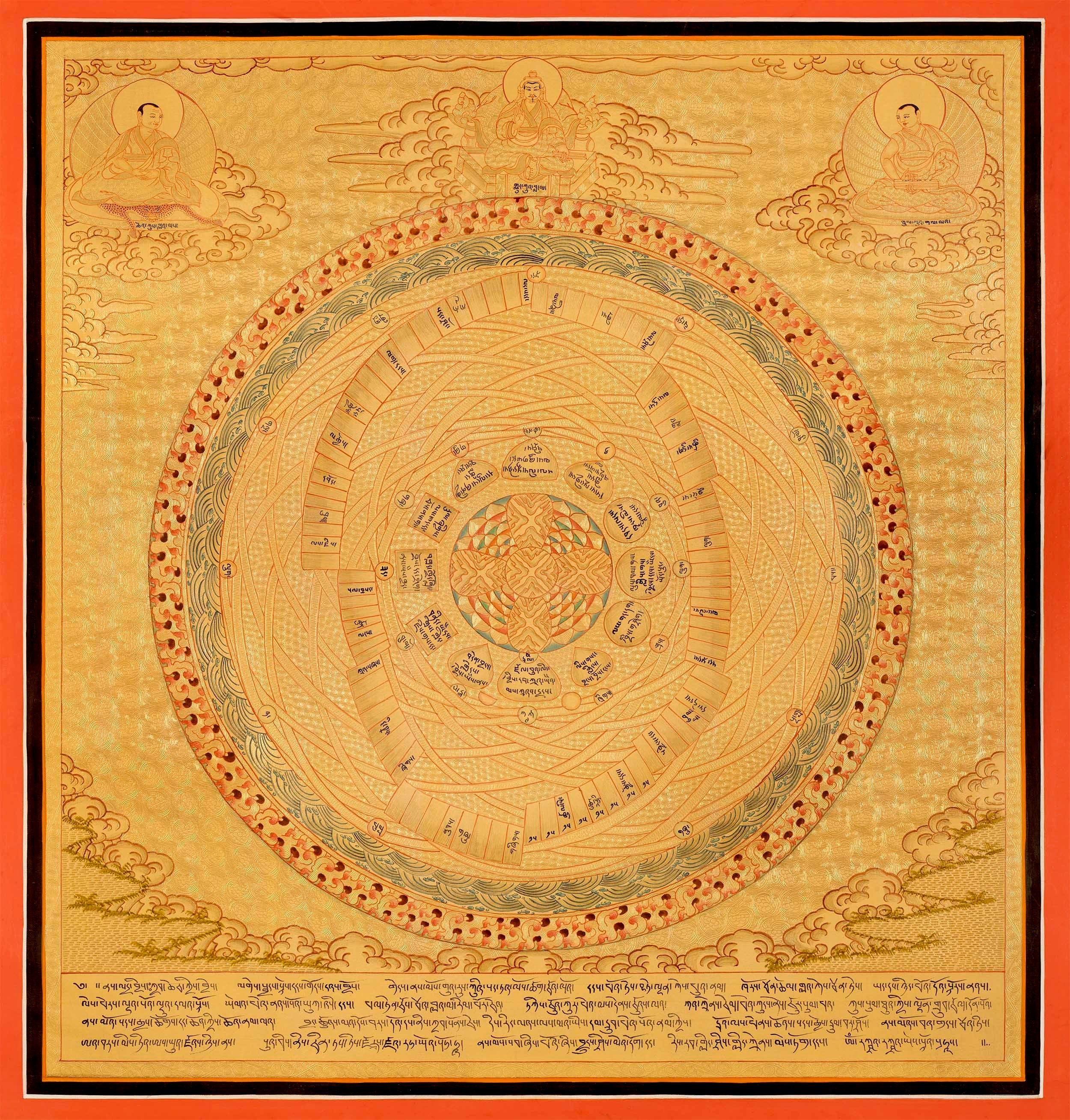 Golden Cosmic Mandala Set | Original Hand Painted Tibetan Mandala Thangka | Yoga Meditation Canvas Art for your Peace and wellbeing