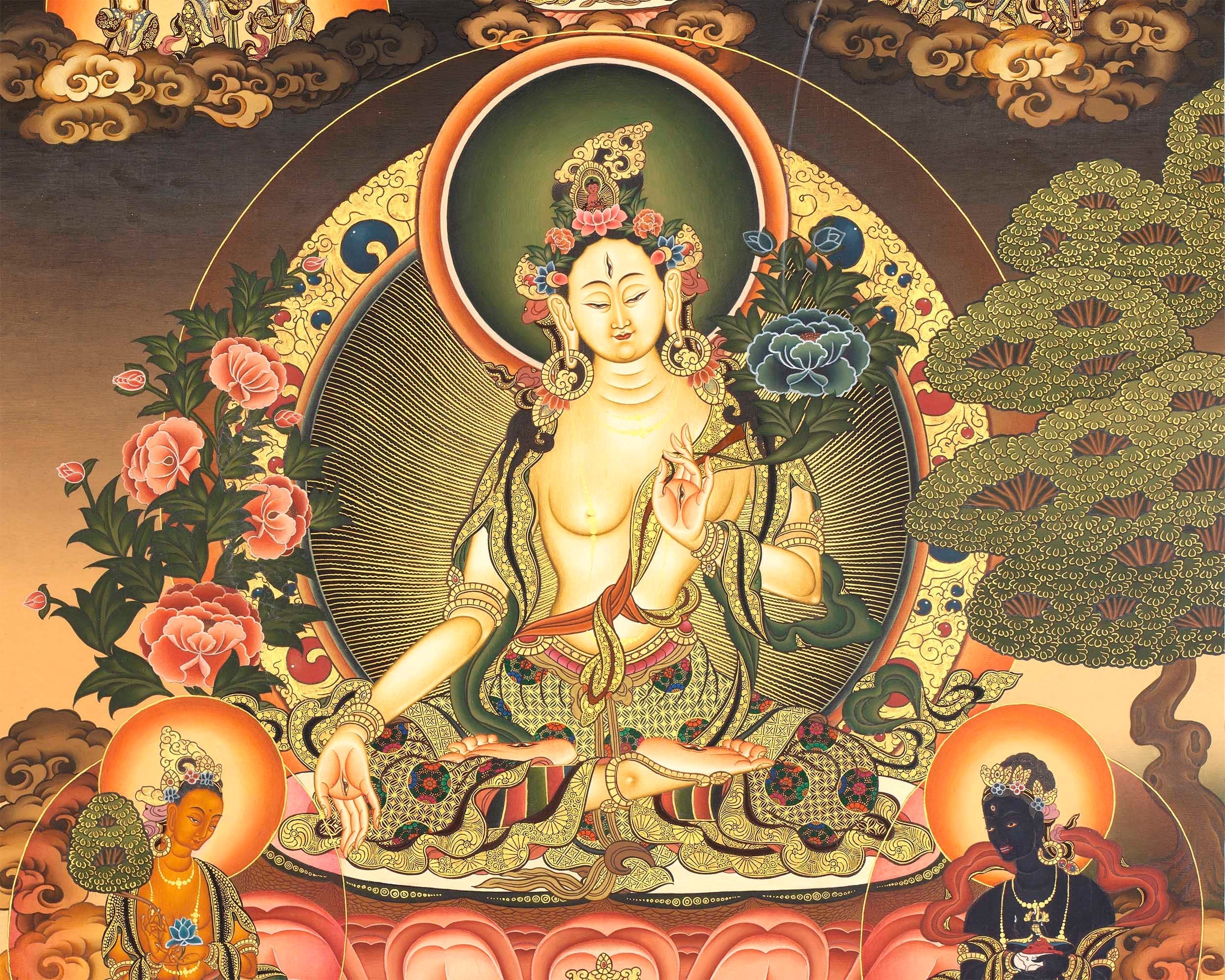 White Tara Female Bodhisattva | Mindfulness Meditation Art