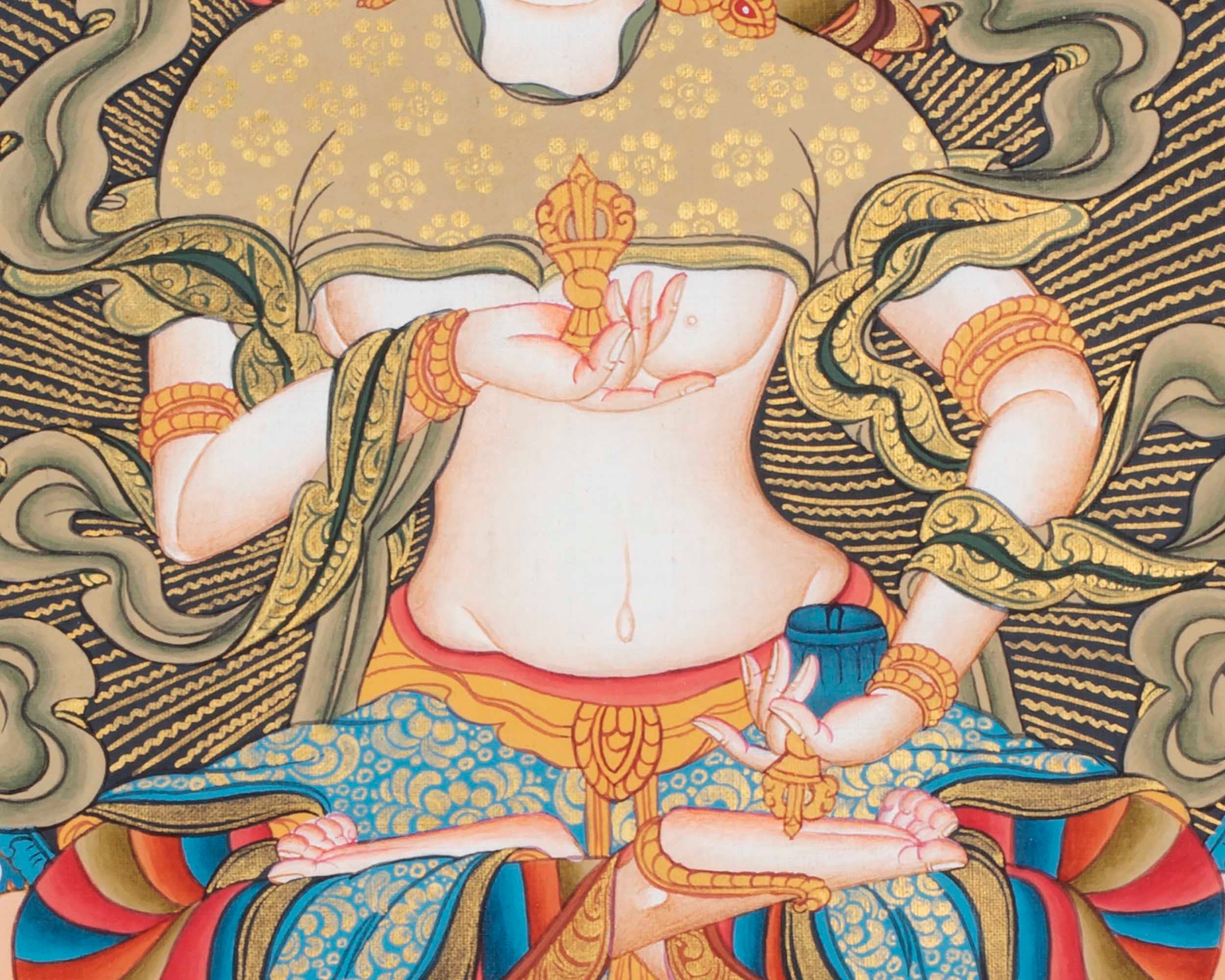 Hand Painted Vajrasattva Thangka | Original Dorje Sempa Wall Painting