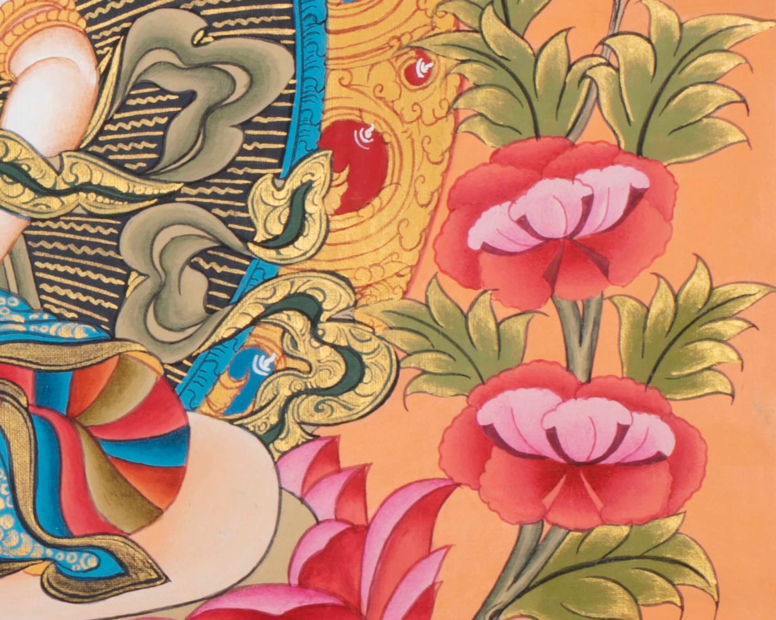 Hand Painted Vajrasattva Thangka | Original Dorje Sempa Wall Painting