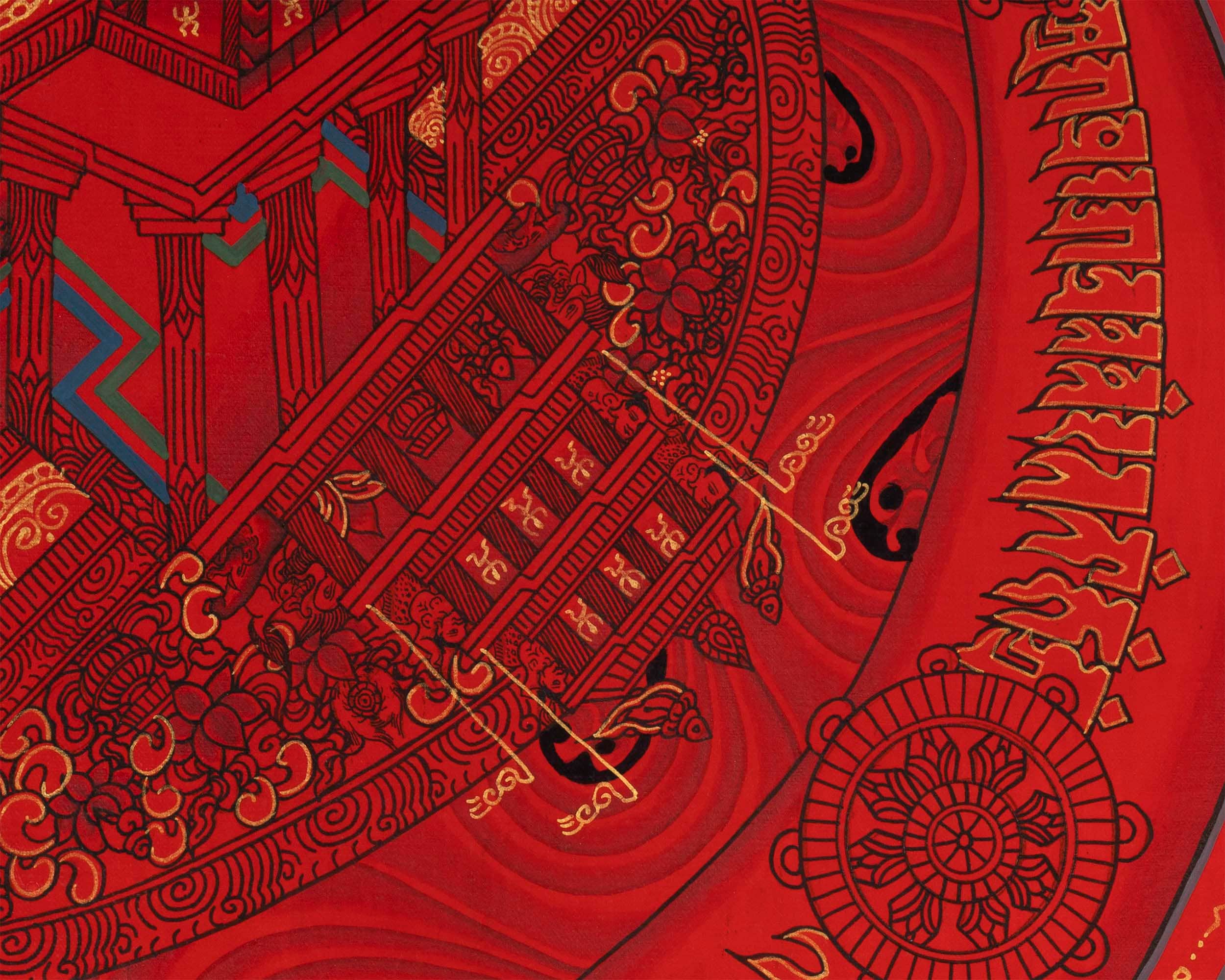 Golden Kalachakra Mandala | Original Hand-made Wheel of Time