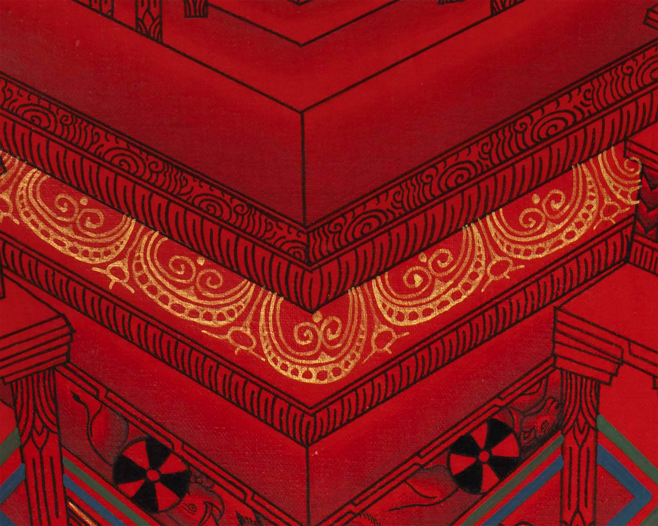 Golden Kalachakra Mandala | Original Hand-made Wheel of Time