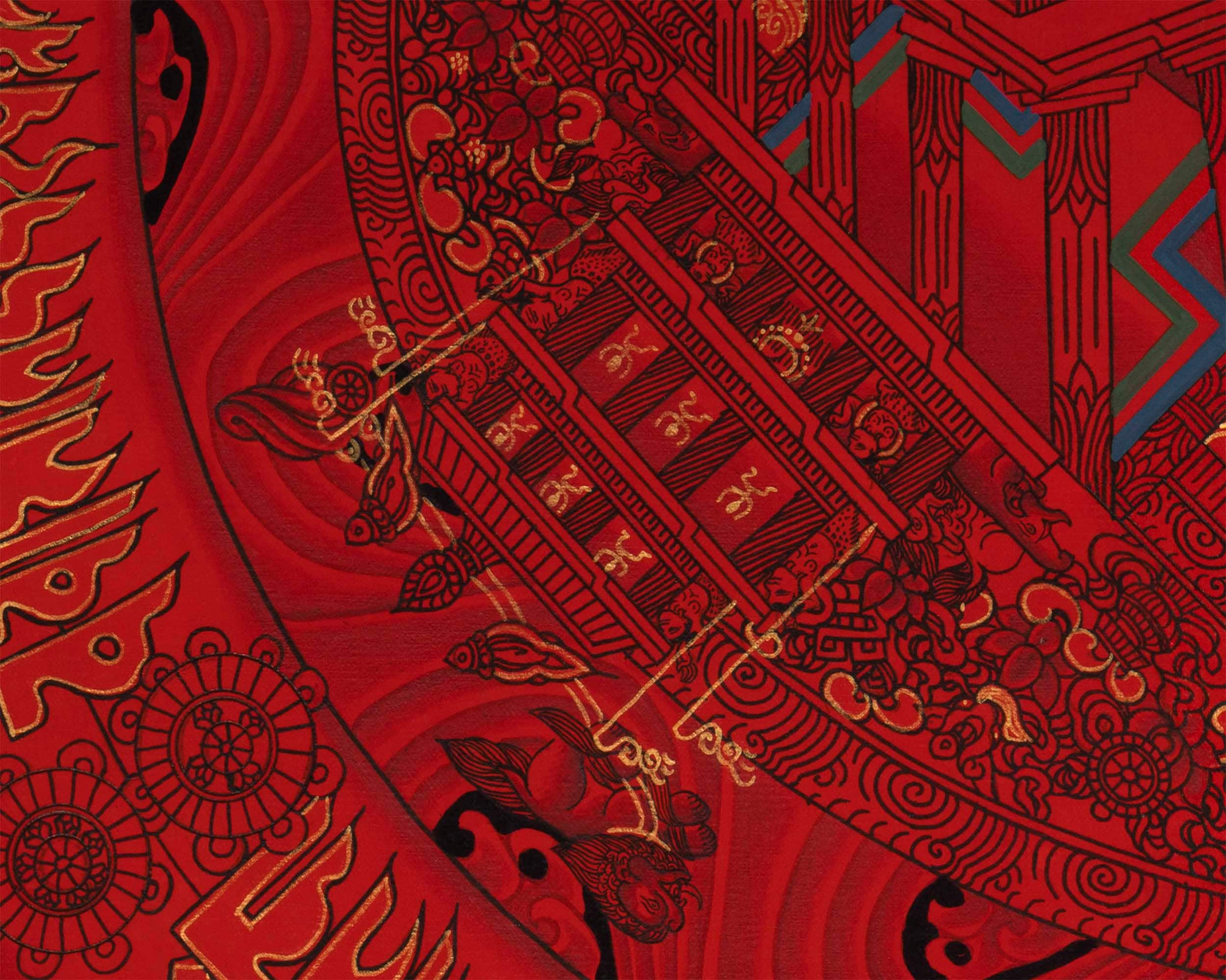 Golden Kalachakra Mandala | Original Hand-made Wheel of Time