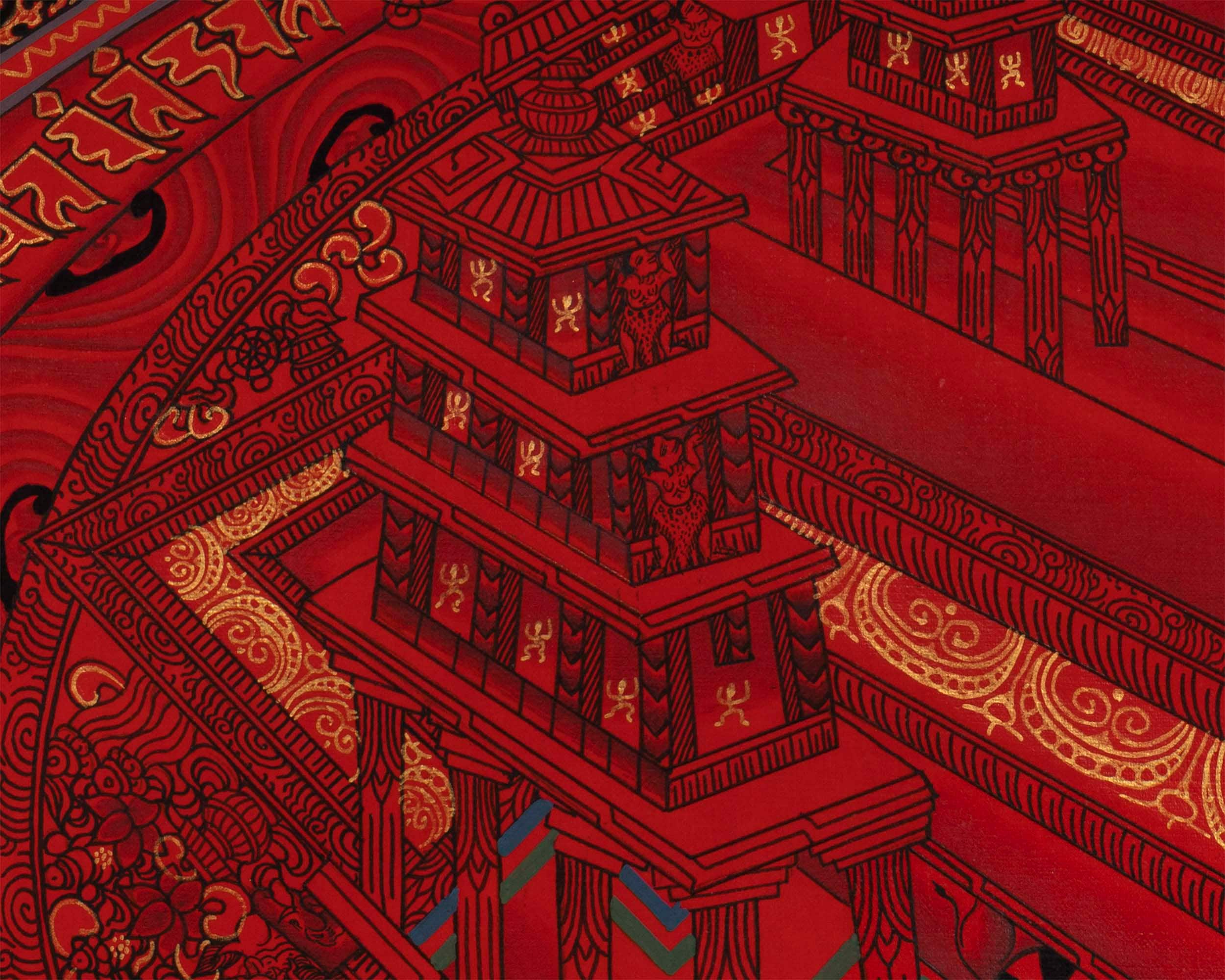 Golden Kalachakra Mandala | Original Hand-made Wheel of Time