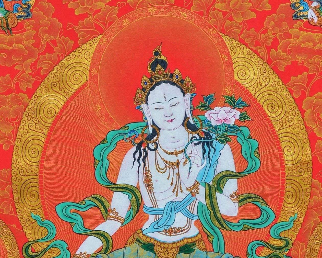 white tara thangka