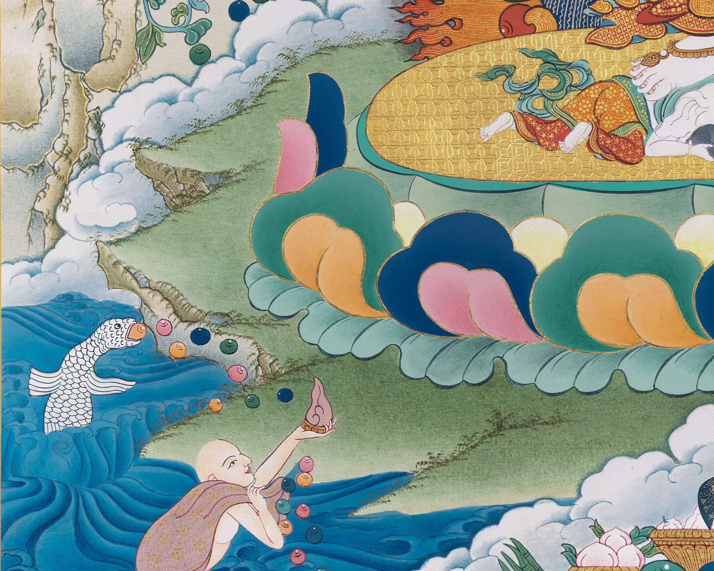 White Mahakala Thangka, Hand Painted Tibetan thangka Painting