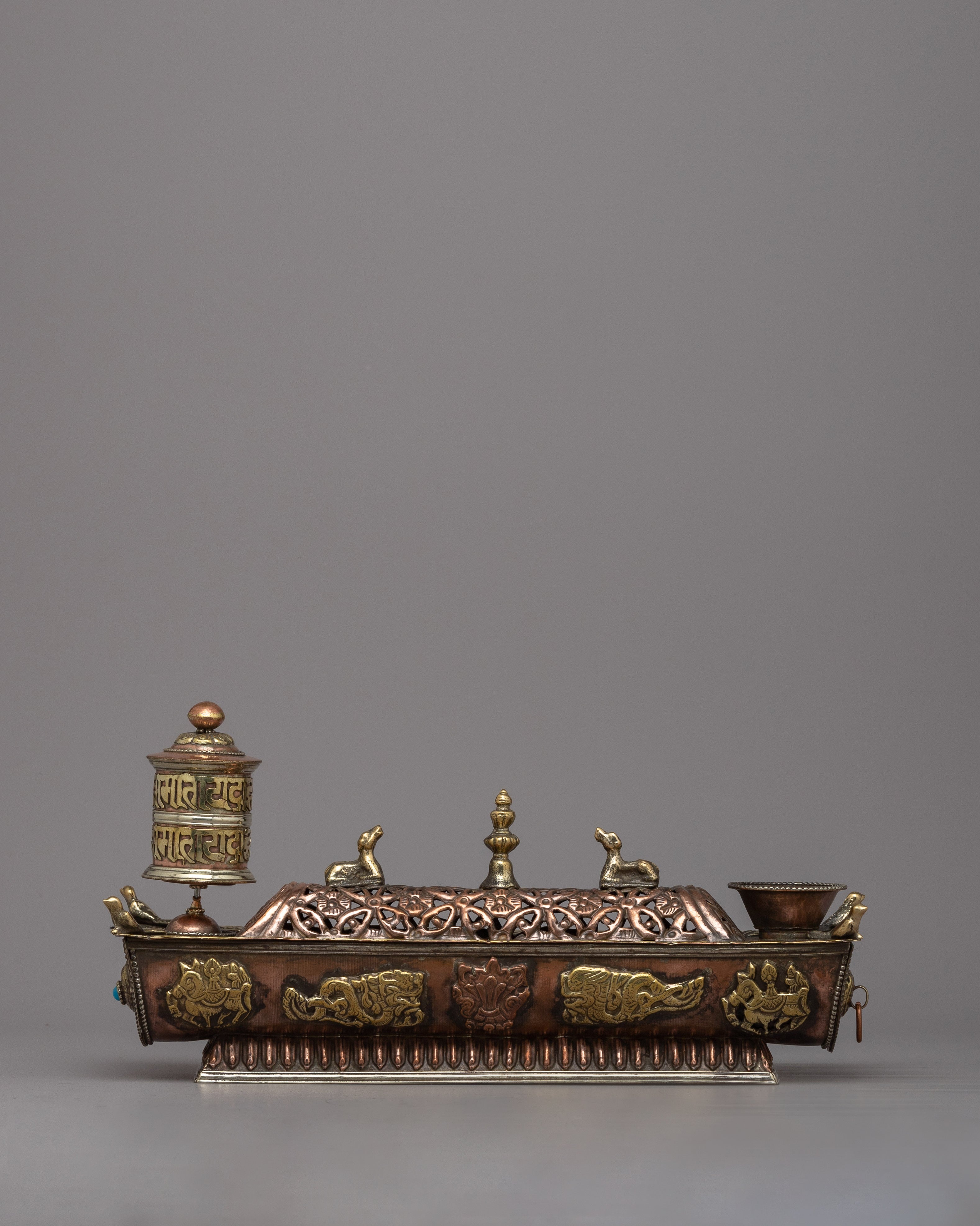 Prayer Wheel with Incense Burner