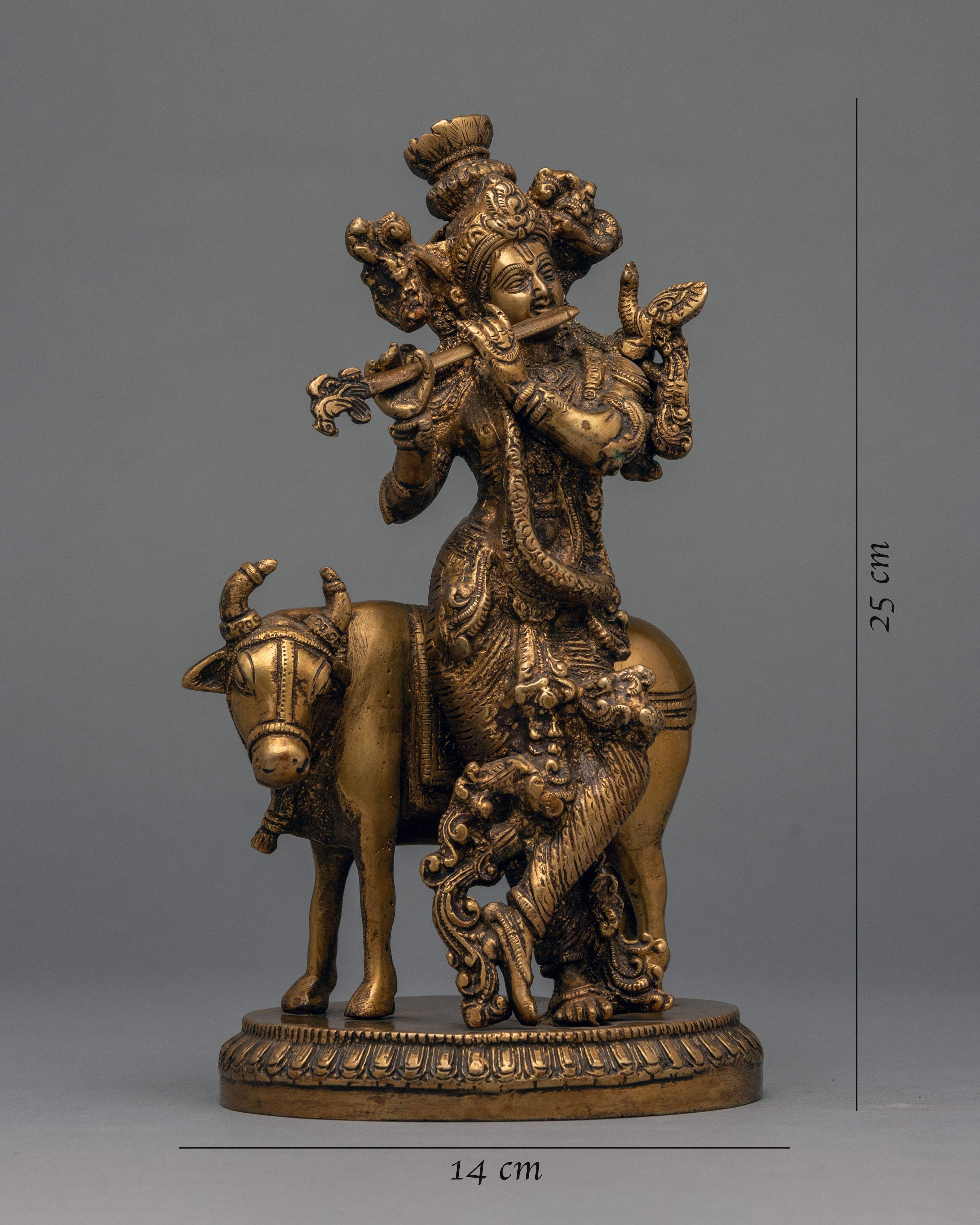 Hand-Crafted Krishna Statue With Intricate Details | Brass Statue Of Gopala-Krishna