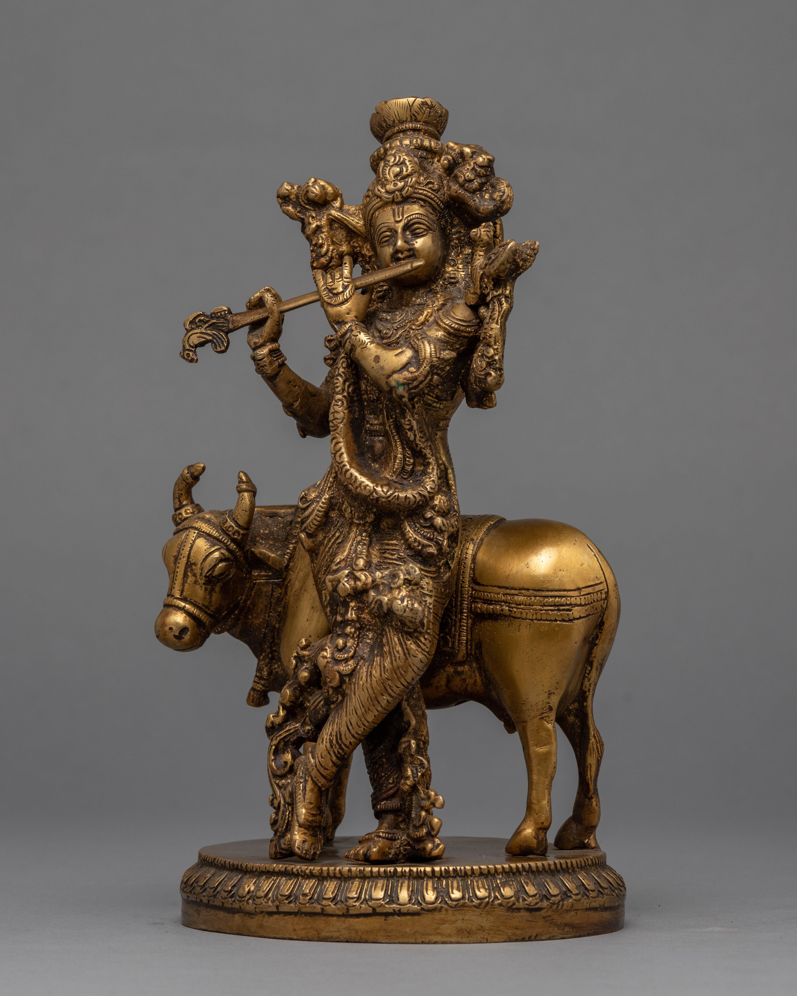 Hand-Crafted Krishna Statue With Intricate Details | Brass Statue Of Gopala-Krishna