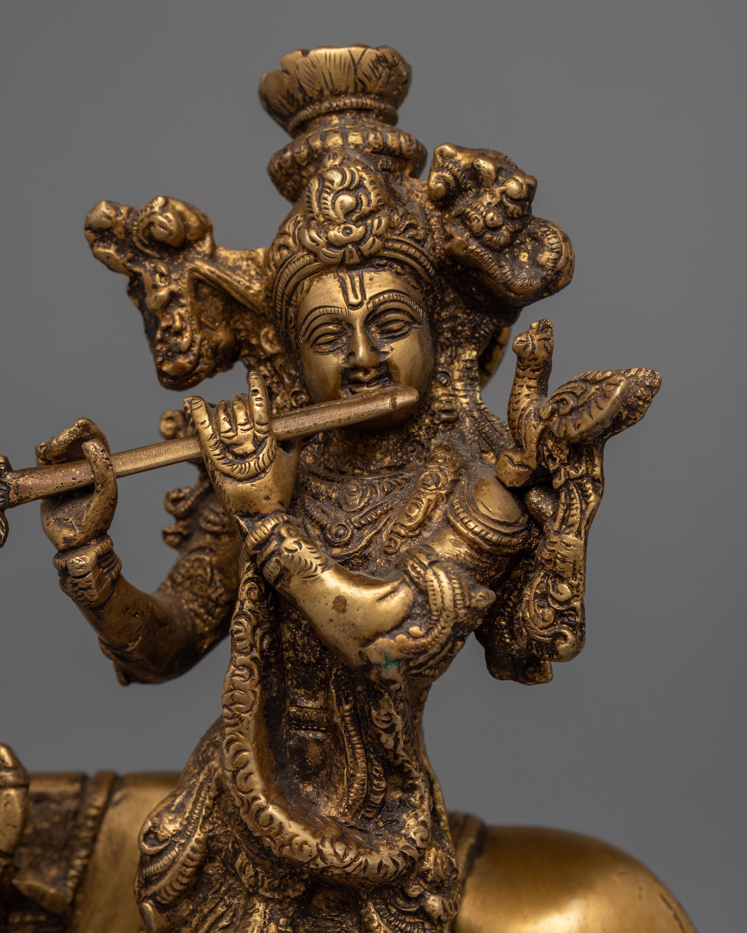 Hand-Crafted Krishna Statue With Intricate Details | Brass Statue Of Gopala-Krishna