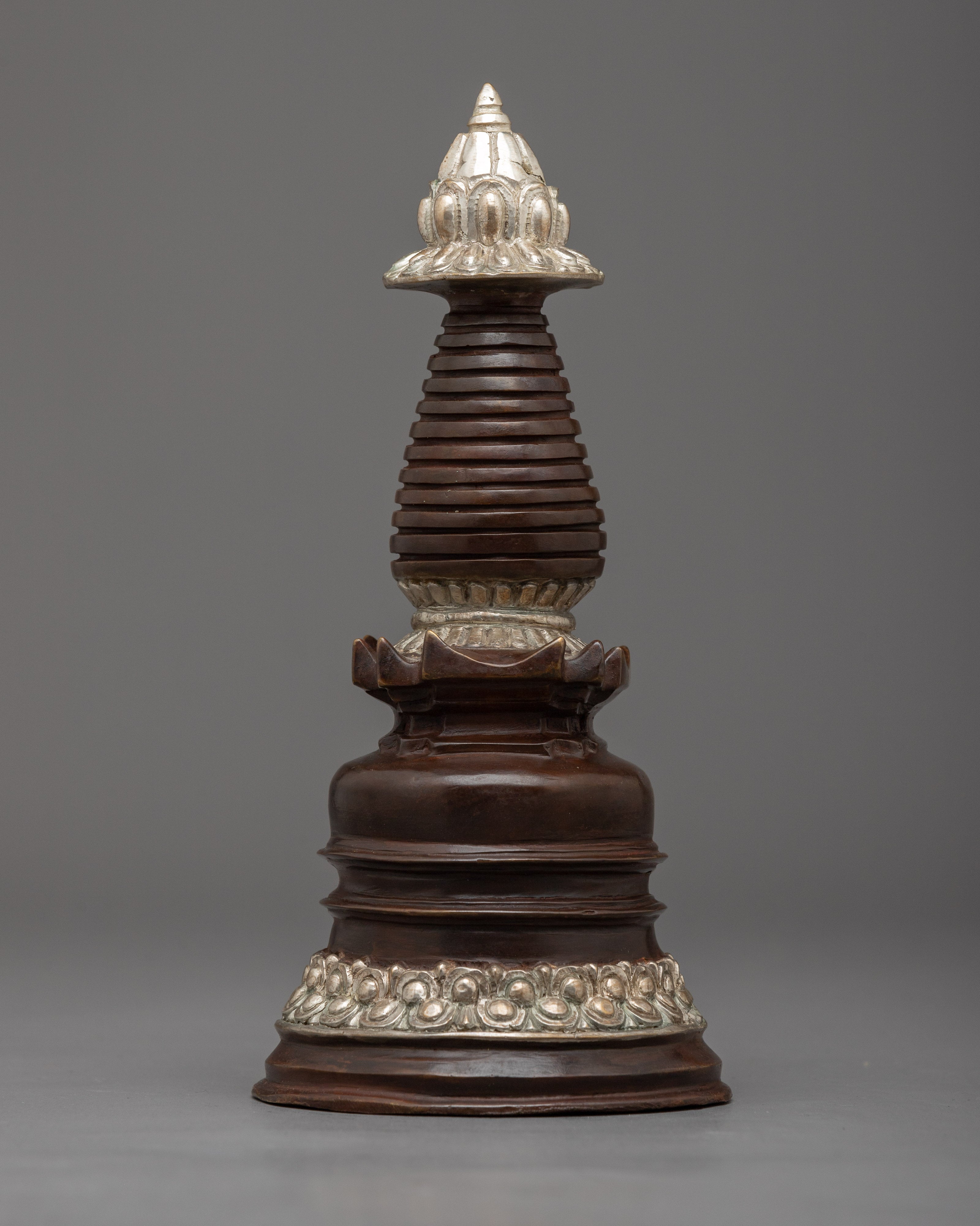 Handcrafted Silver Plated Stupa