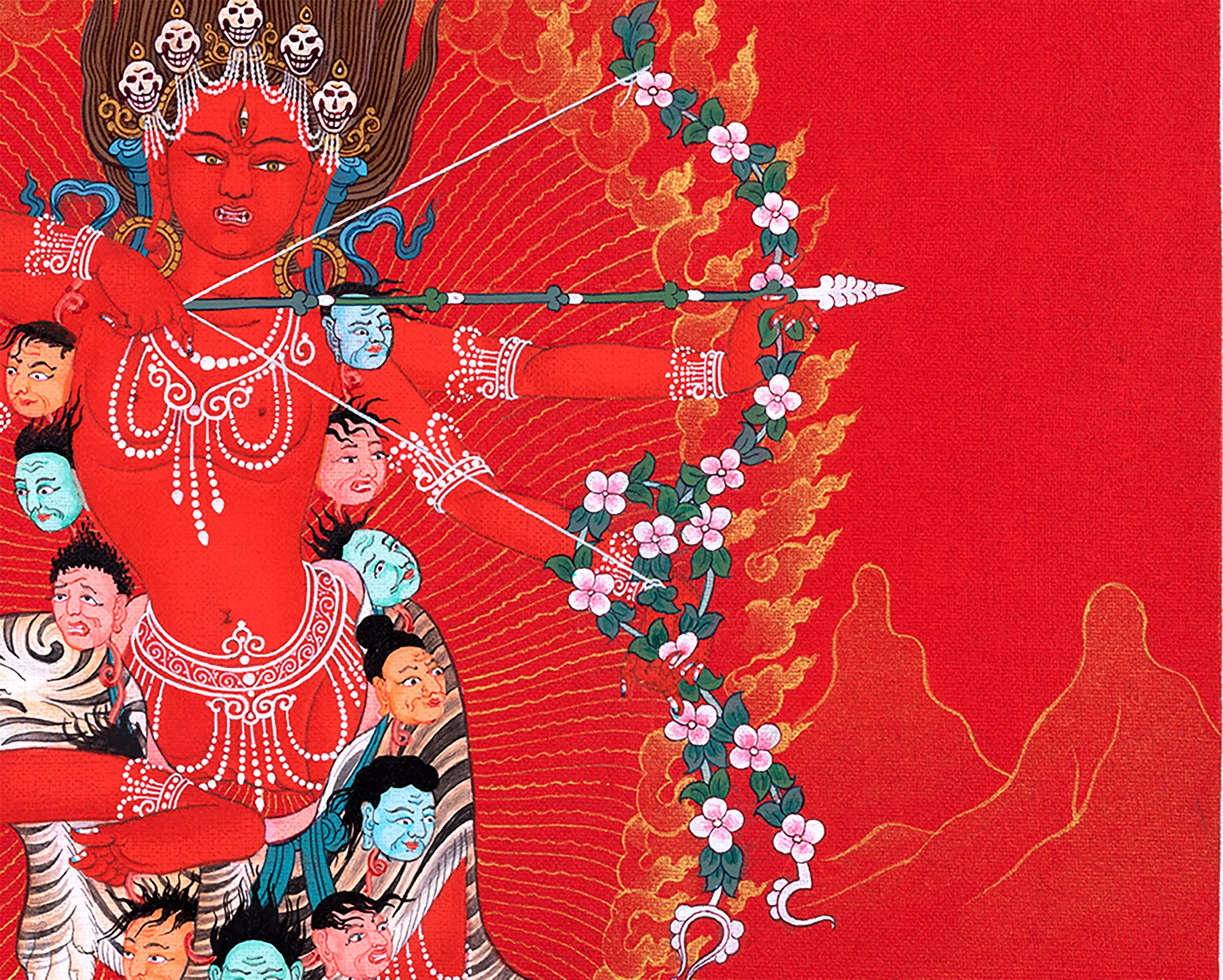 Kurukulla Thangka, Dakini Original Painting, Himalayan Tibetan Buddhist art