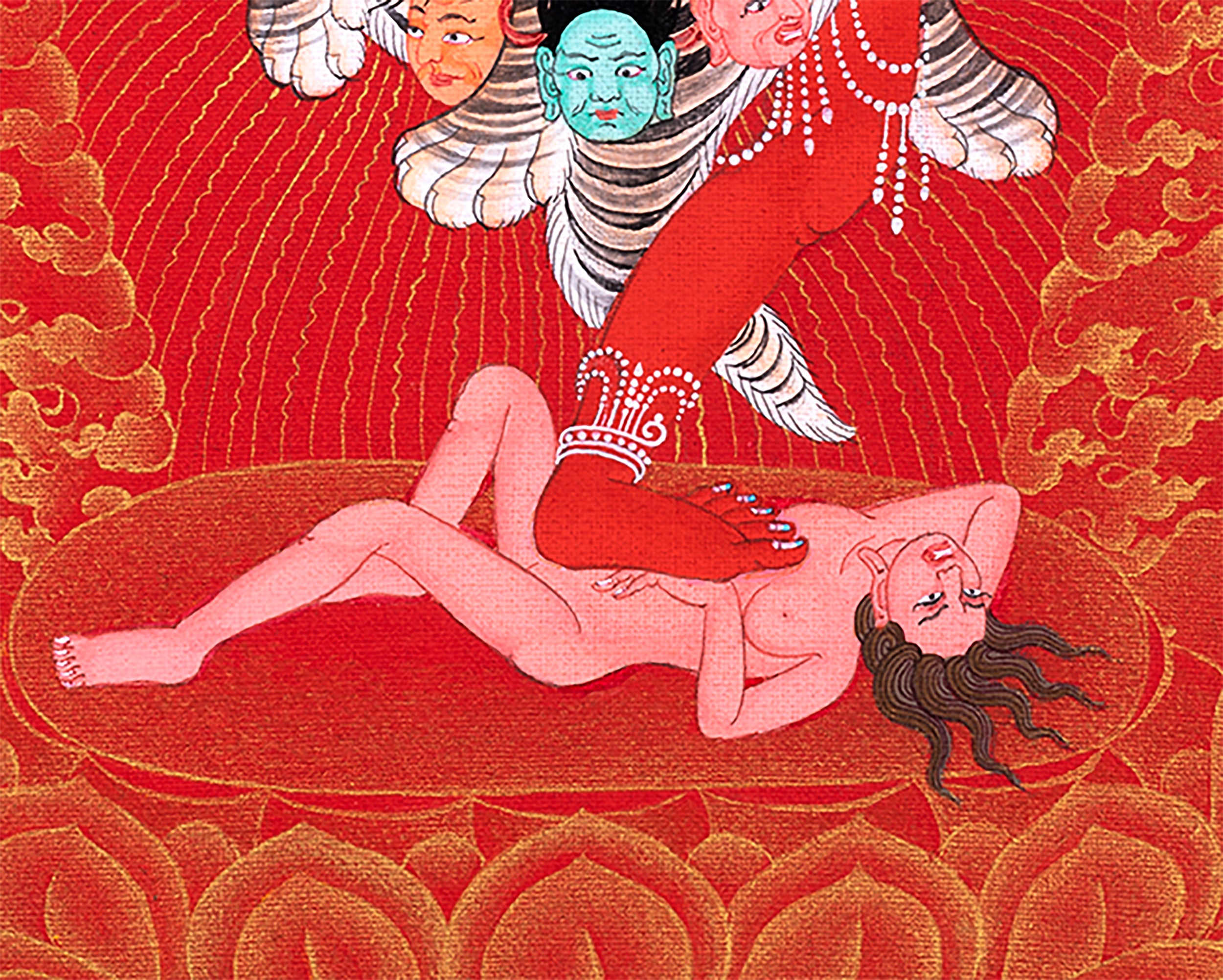 Kurukulla Thangka, Dakini Original Painting, Himalayan Tibetan Buddhist art